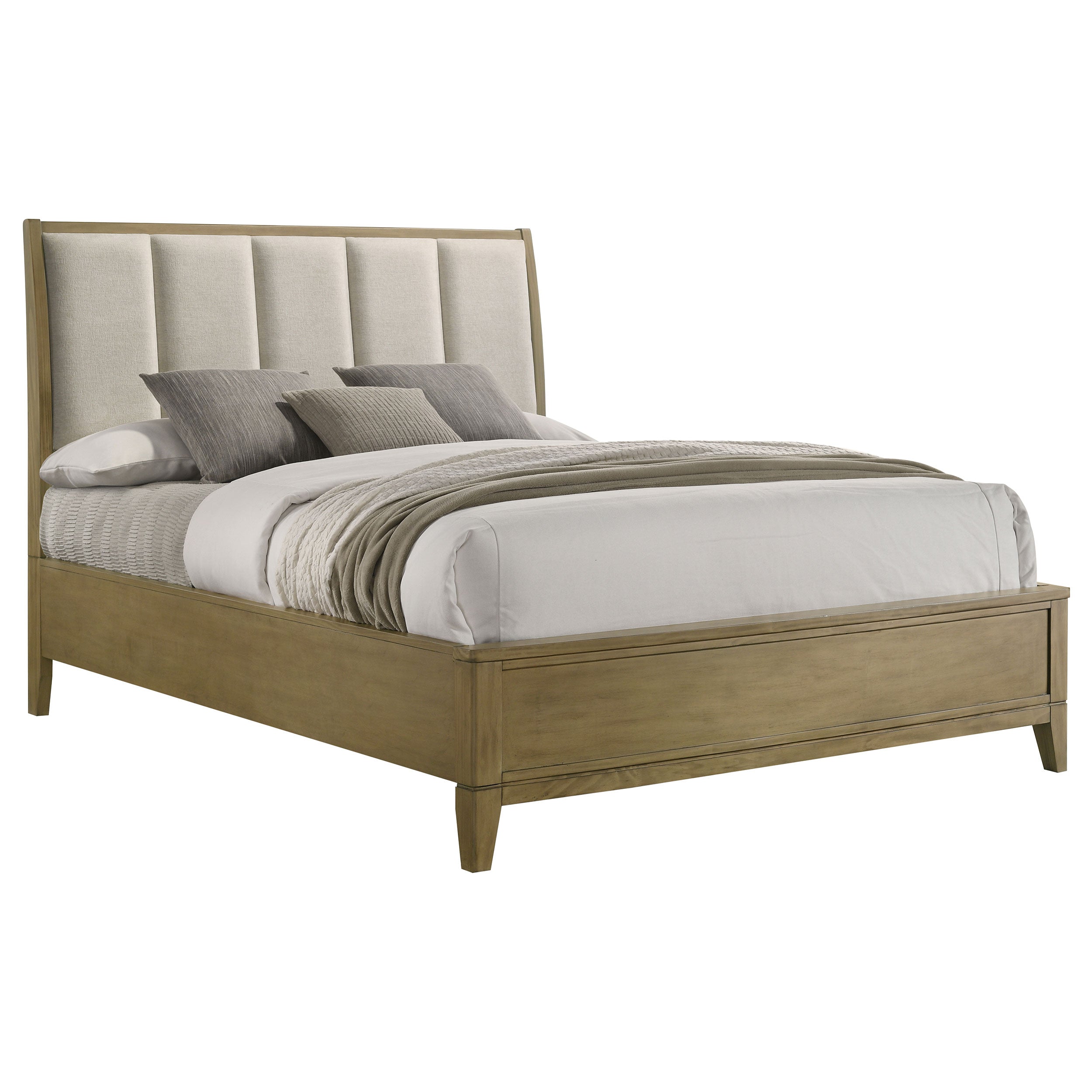 Granada Upholstered California King Panel Bed Natural Pine — view 3