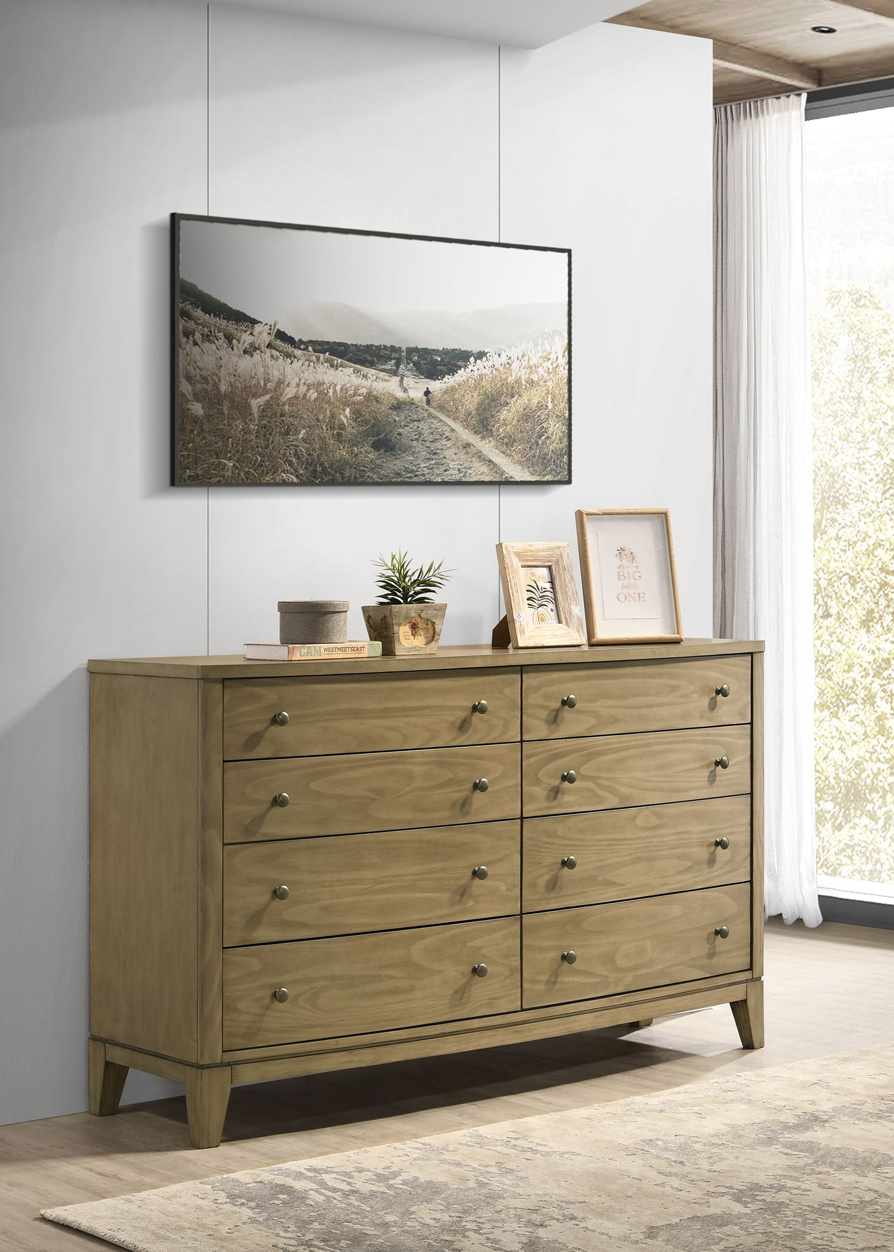 Granada 8-drawer Dresser Cabinet Natural Pine — view 2