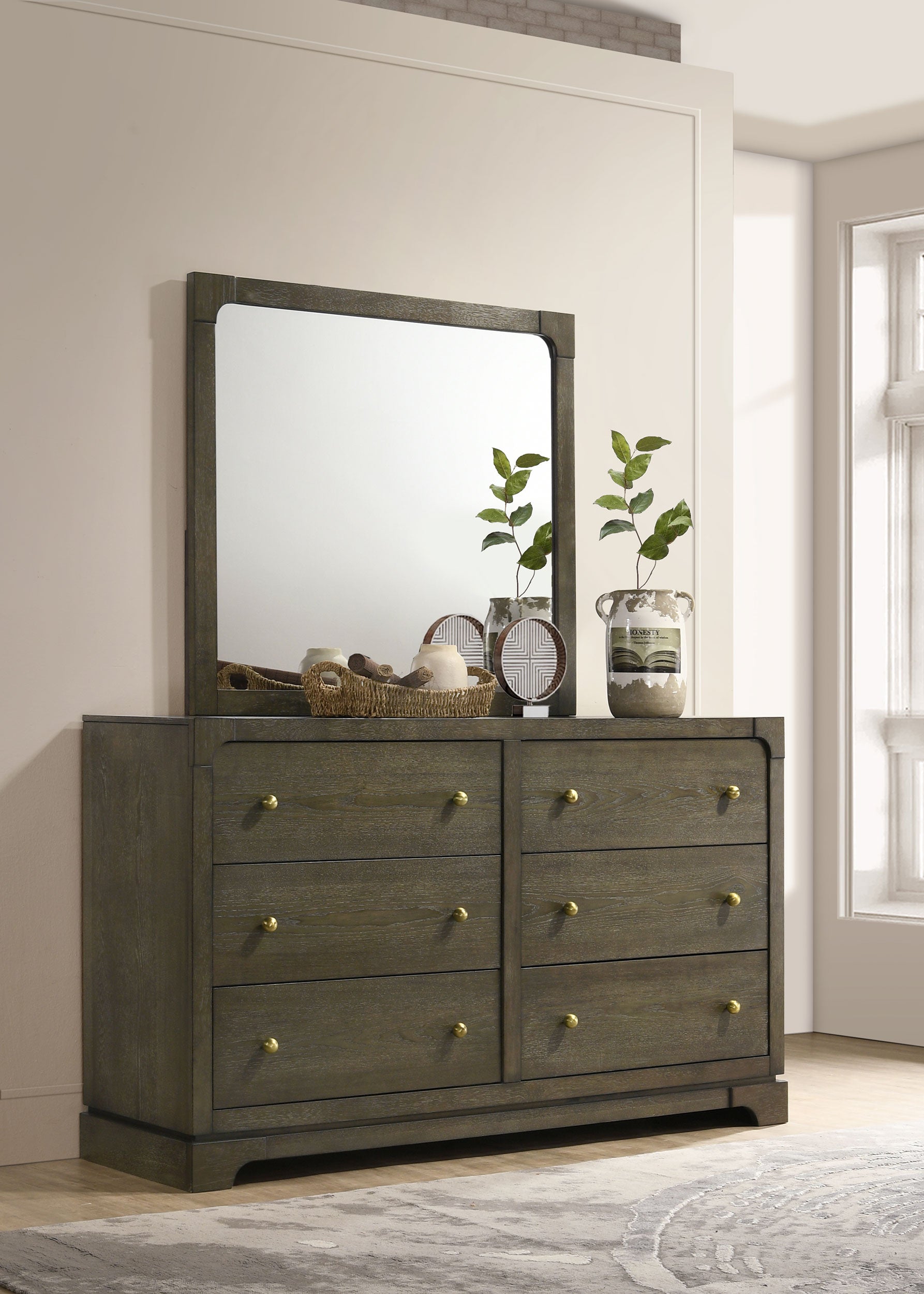 Gran Park 6-drawer Dresser and Mirror Dark Cocoa — view 2