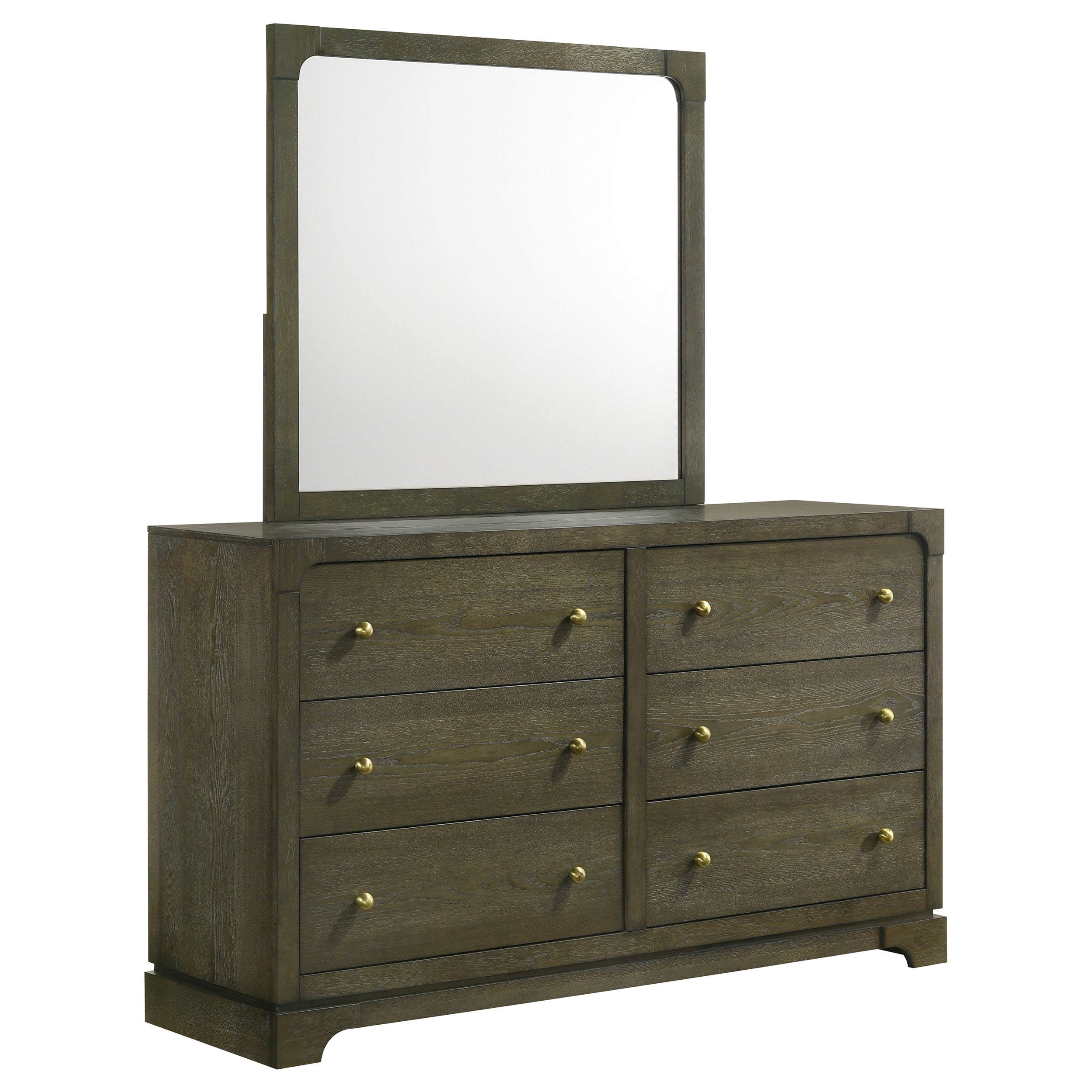 Gran Park 6-drawer Dresser and Mirror Dark Cocoa — view 1