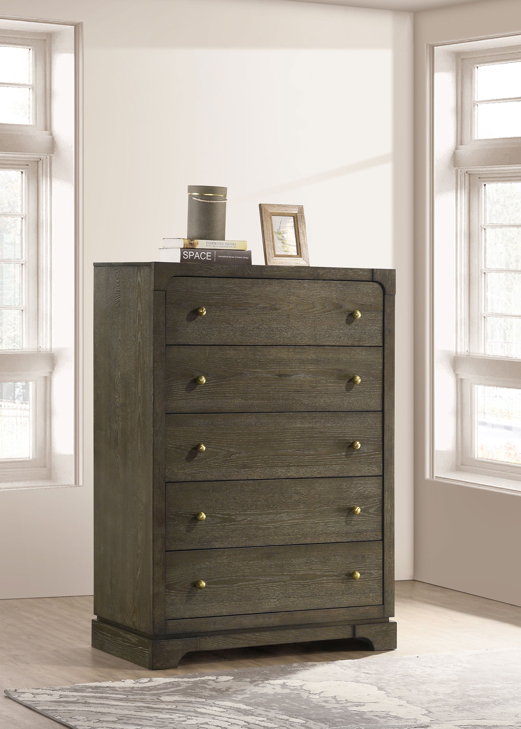 Gran Park 5-drawer Bedroom Chest of Drawers Dark Cocoa — view 2