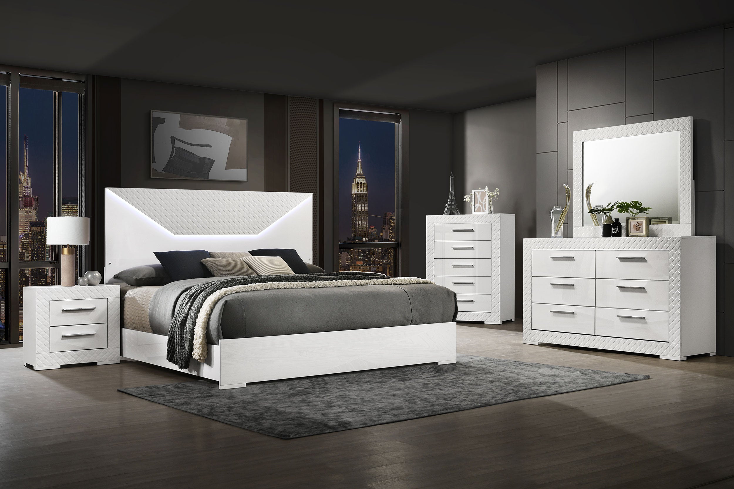 Ives 6-drawer Dresser and Mirror White High Gloss — view 14