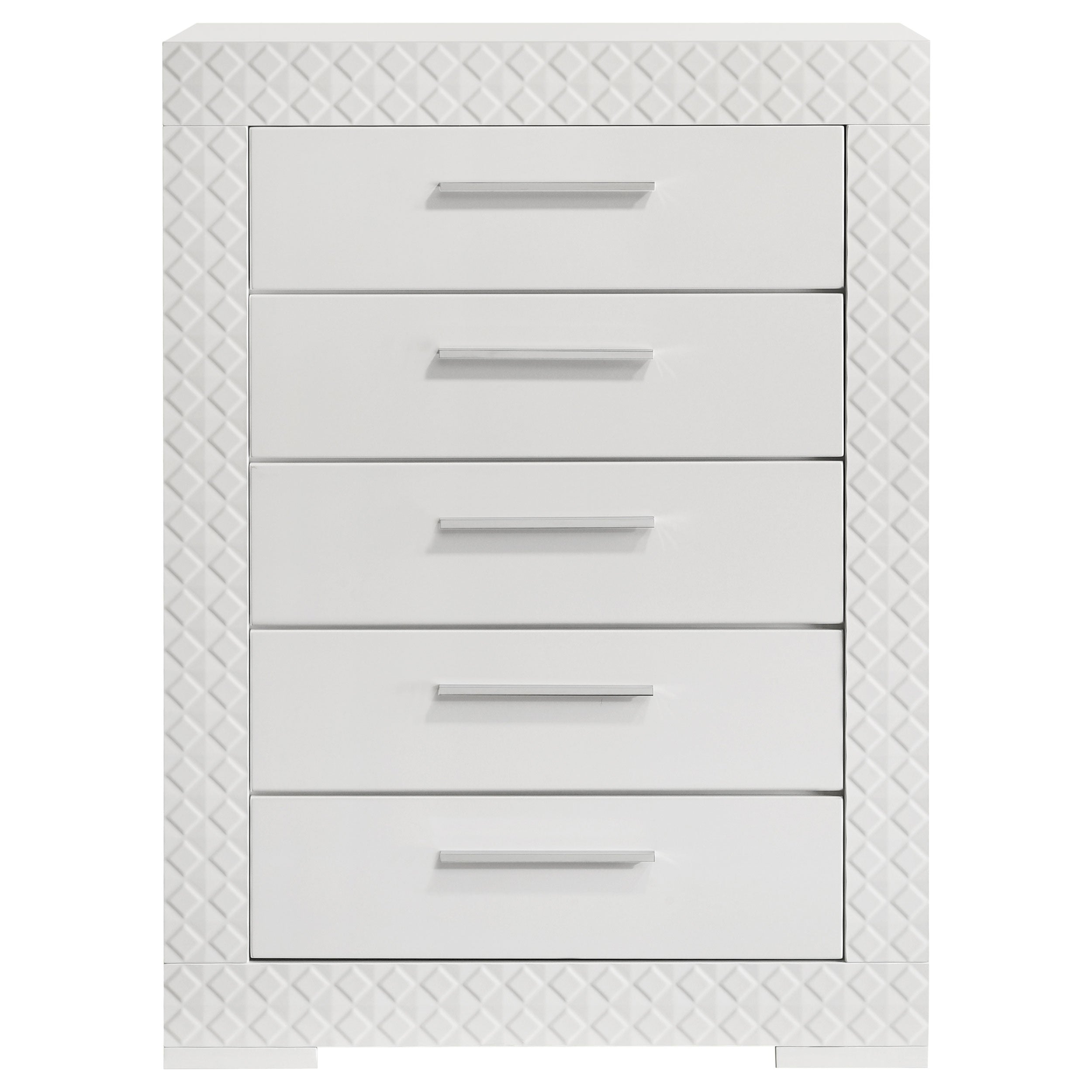 Ives 5-drawer Bedroom Chest of Drawers White High Gloss — view 3