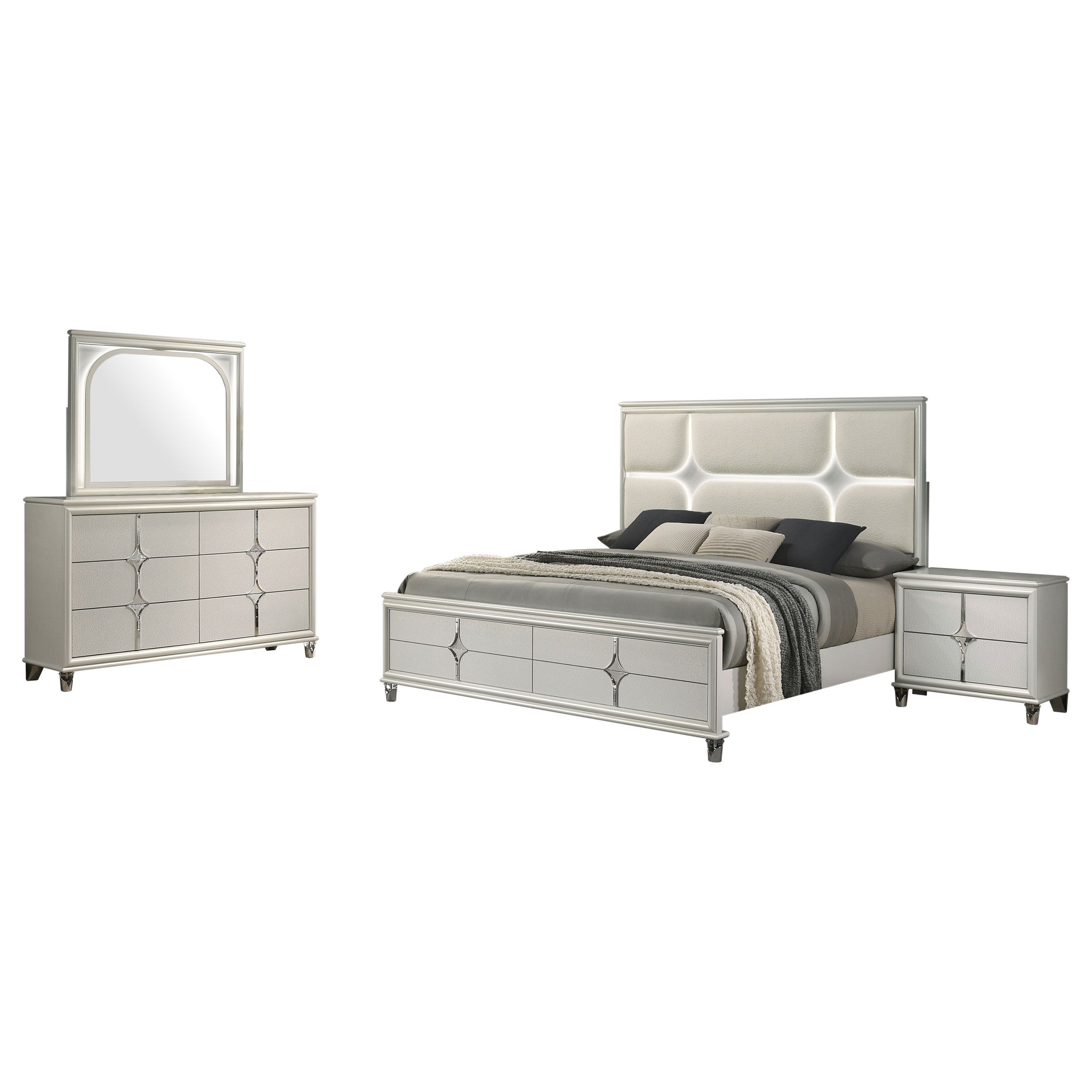 Olivia 4-piece Queen Bedroom Set Pearl White — view 2