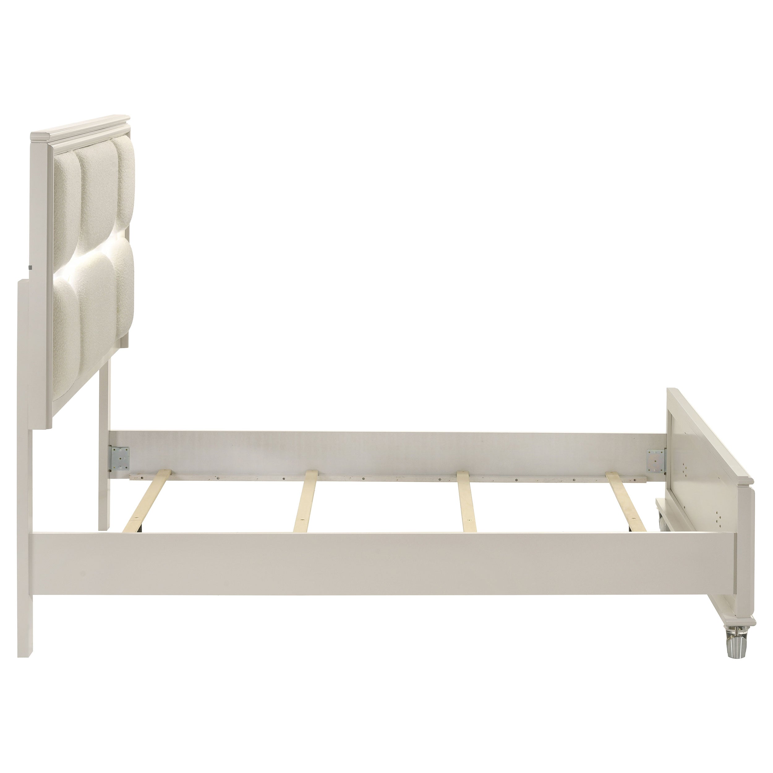 Olivia Queen Panel Bed LED Headboard Pearl White — view 6
