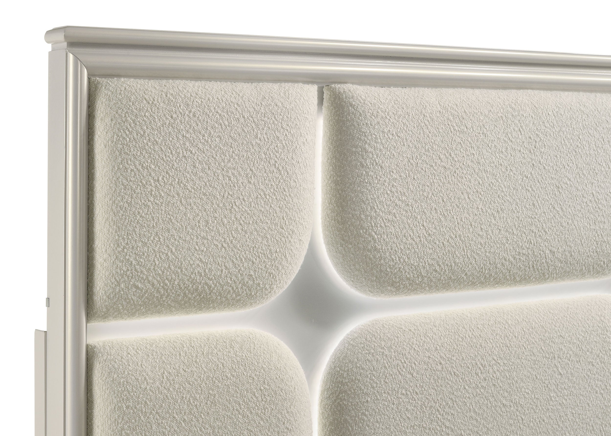 Olivia Queen Panel Bed LED Headboard Pearl White — view 7