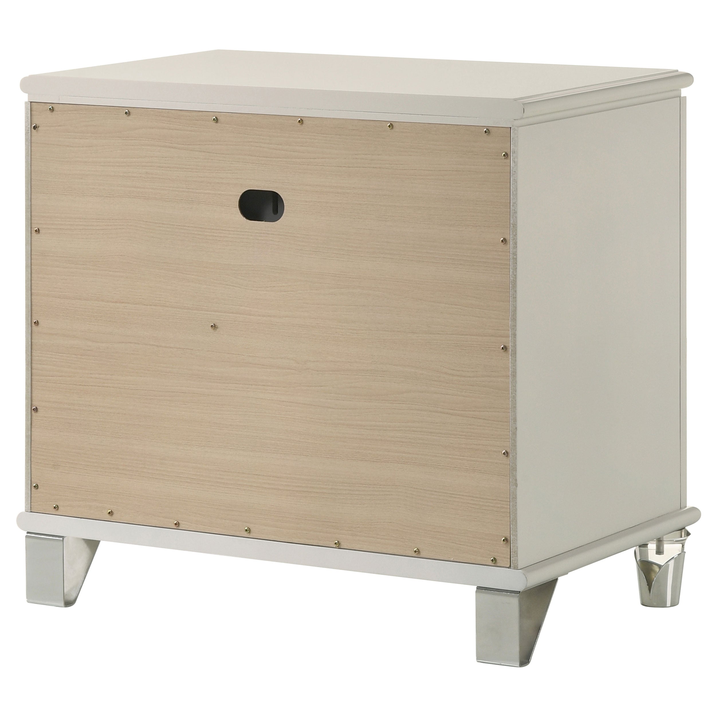Olivia 2-drawer Nightstand Bedside Table Pearl White — view 8