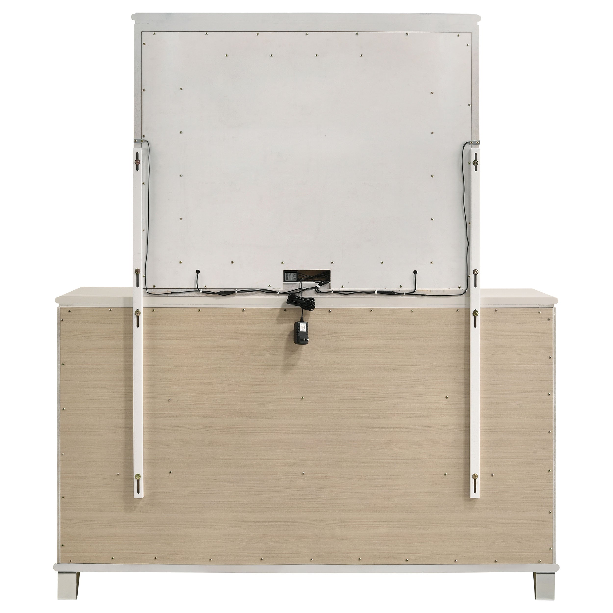 Olivia 6-drawer Dresser and LED Mirror Pearl White — view 7