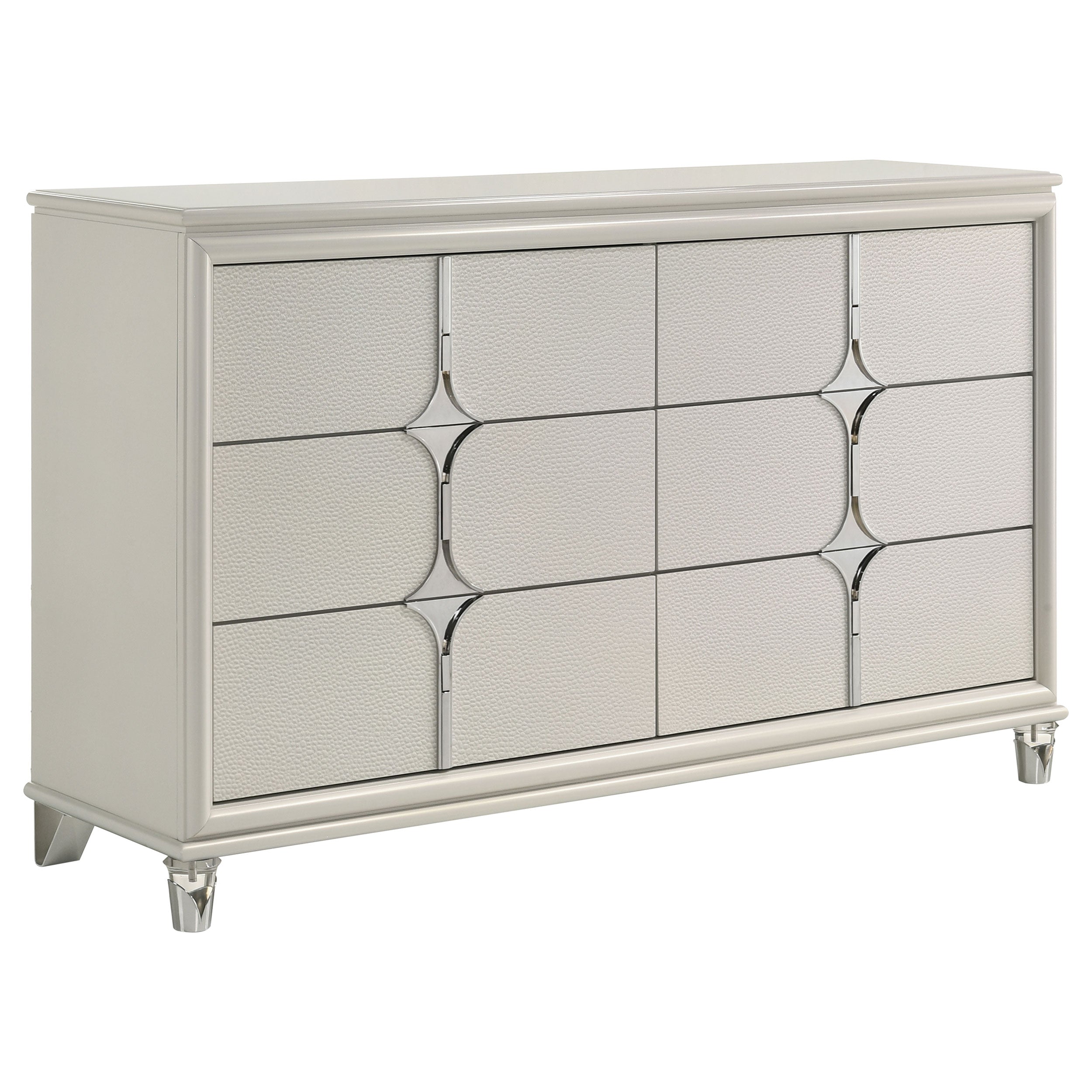 Olivia 6-drawer Dresser Cabinet Pearl White — view 1