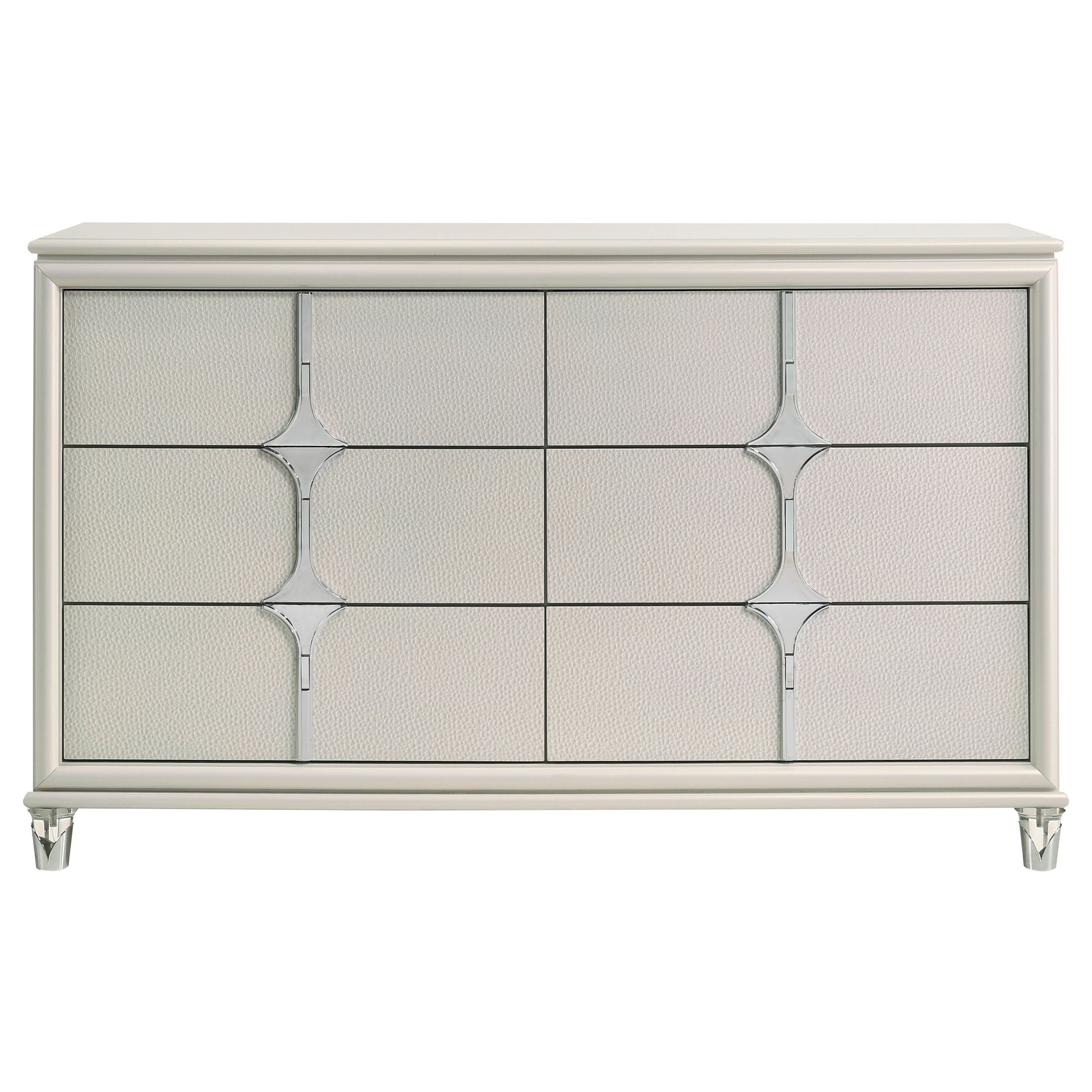 Olivia 6-drawer Dresser Cabinet Pearl White — view 3
