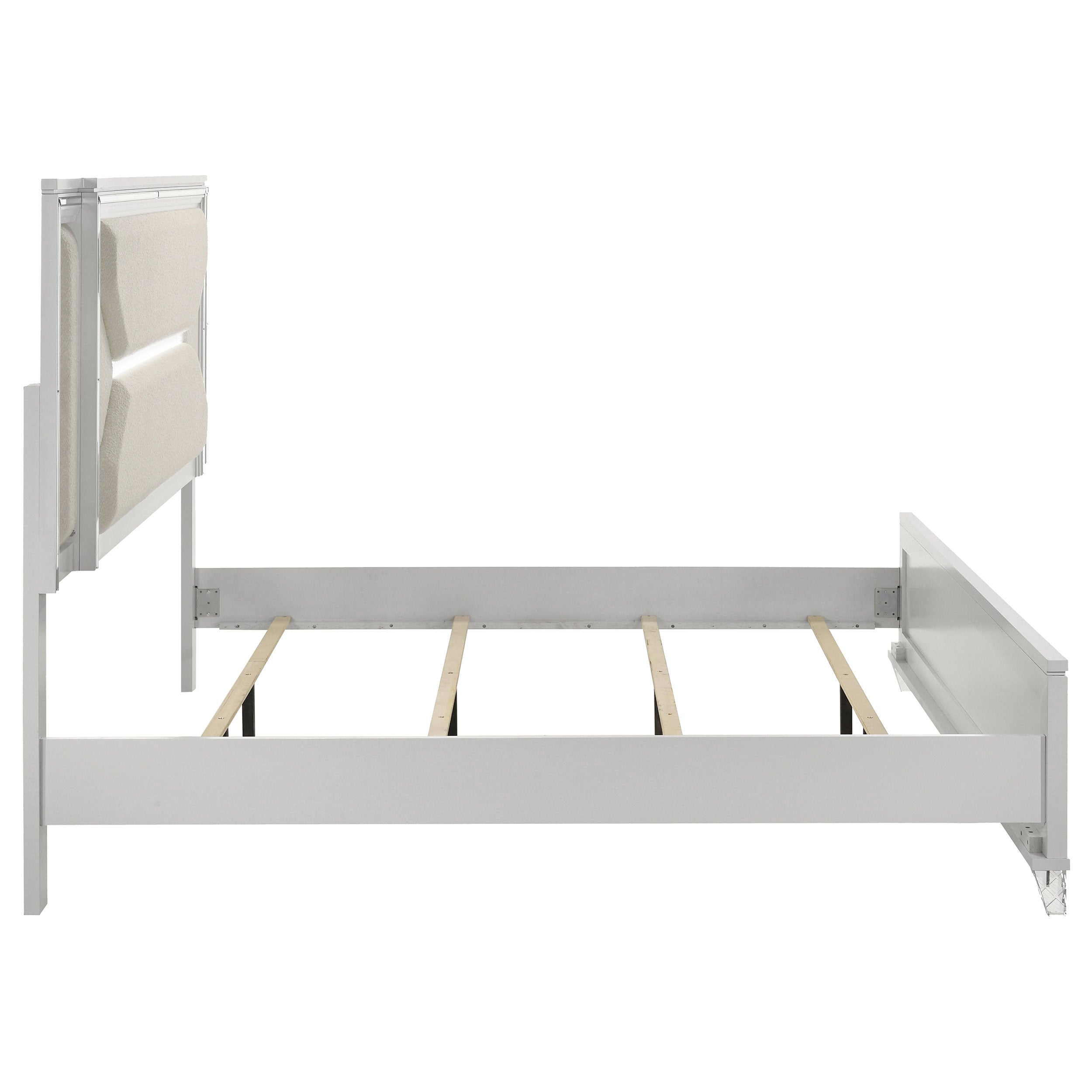 Marmore 64-inch Eastern King Panel Bed LED Headboard White — view 6
