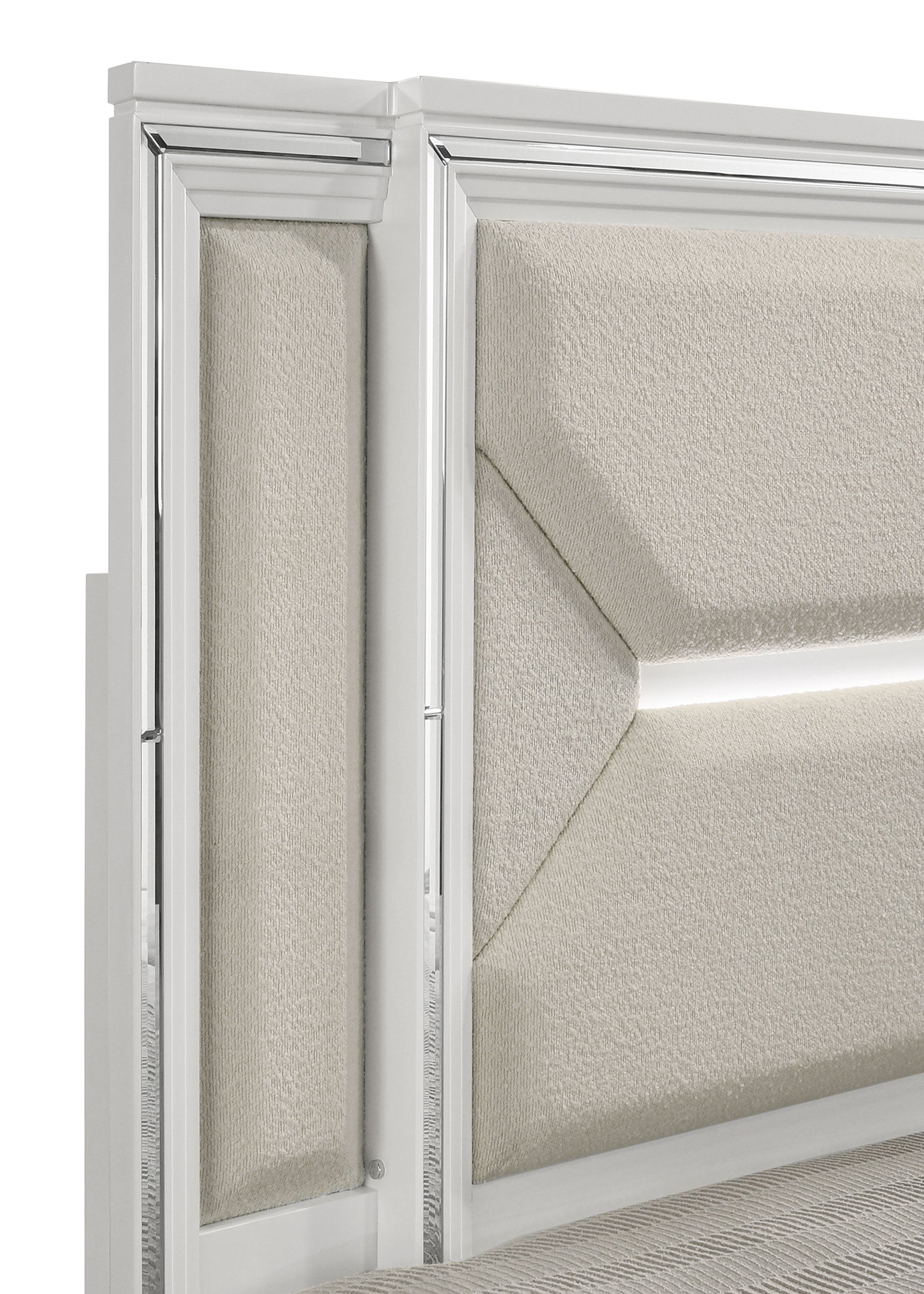 Marmore 64-inch Queen Panel Bed LED Headboard White — view 5