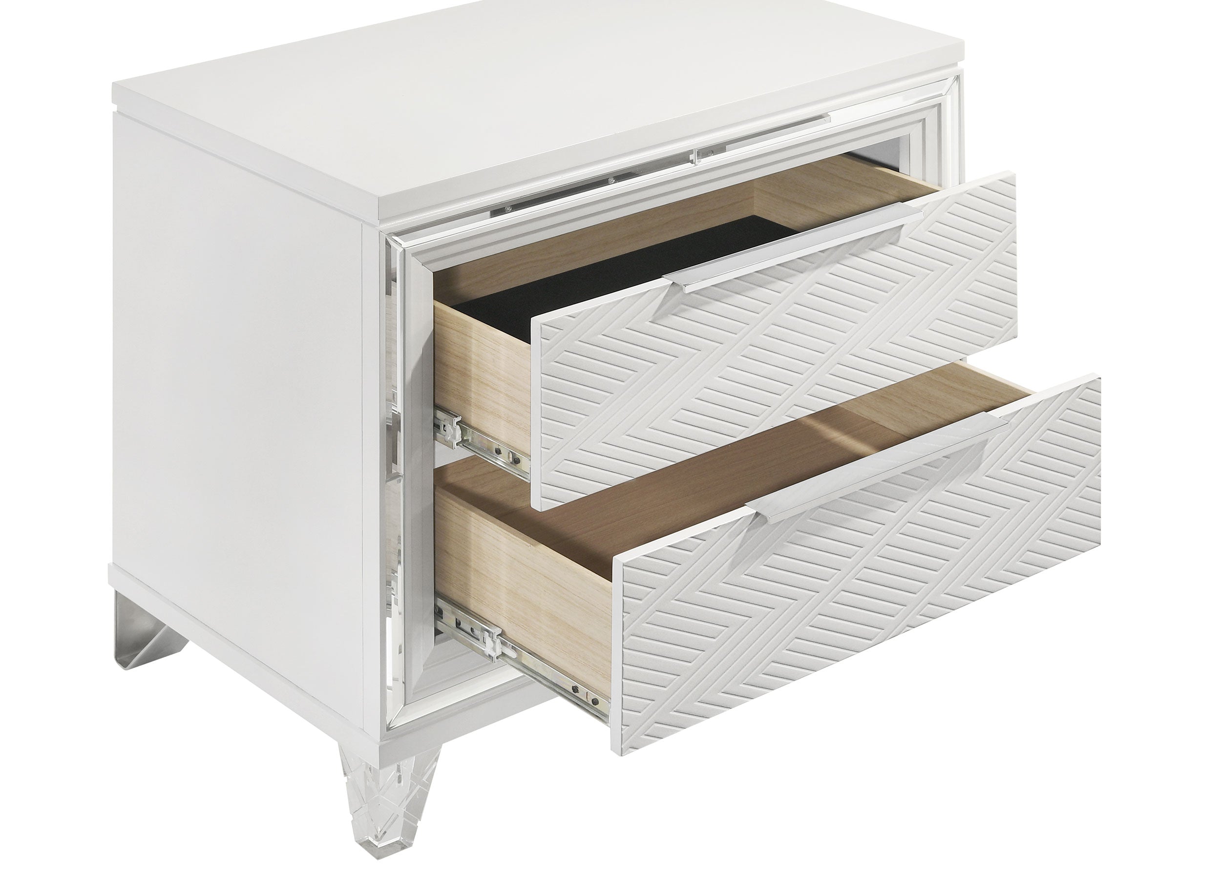 Marmore 2-drawer Nightstand Bedside Table White — view 11