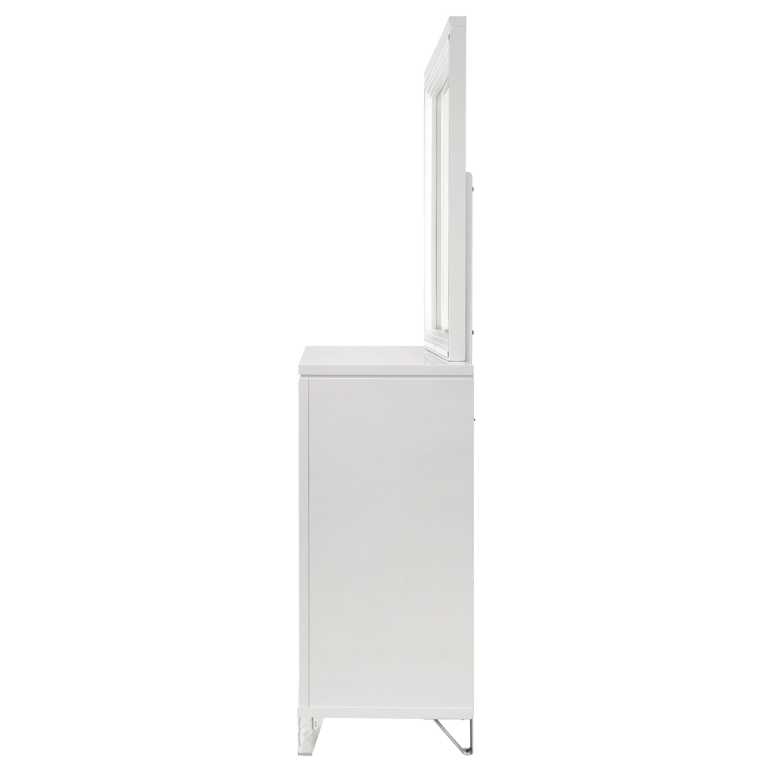 Marmore 9-drawer Dresser and LED Mirror White — view 5