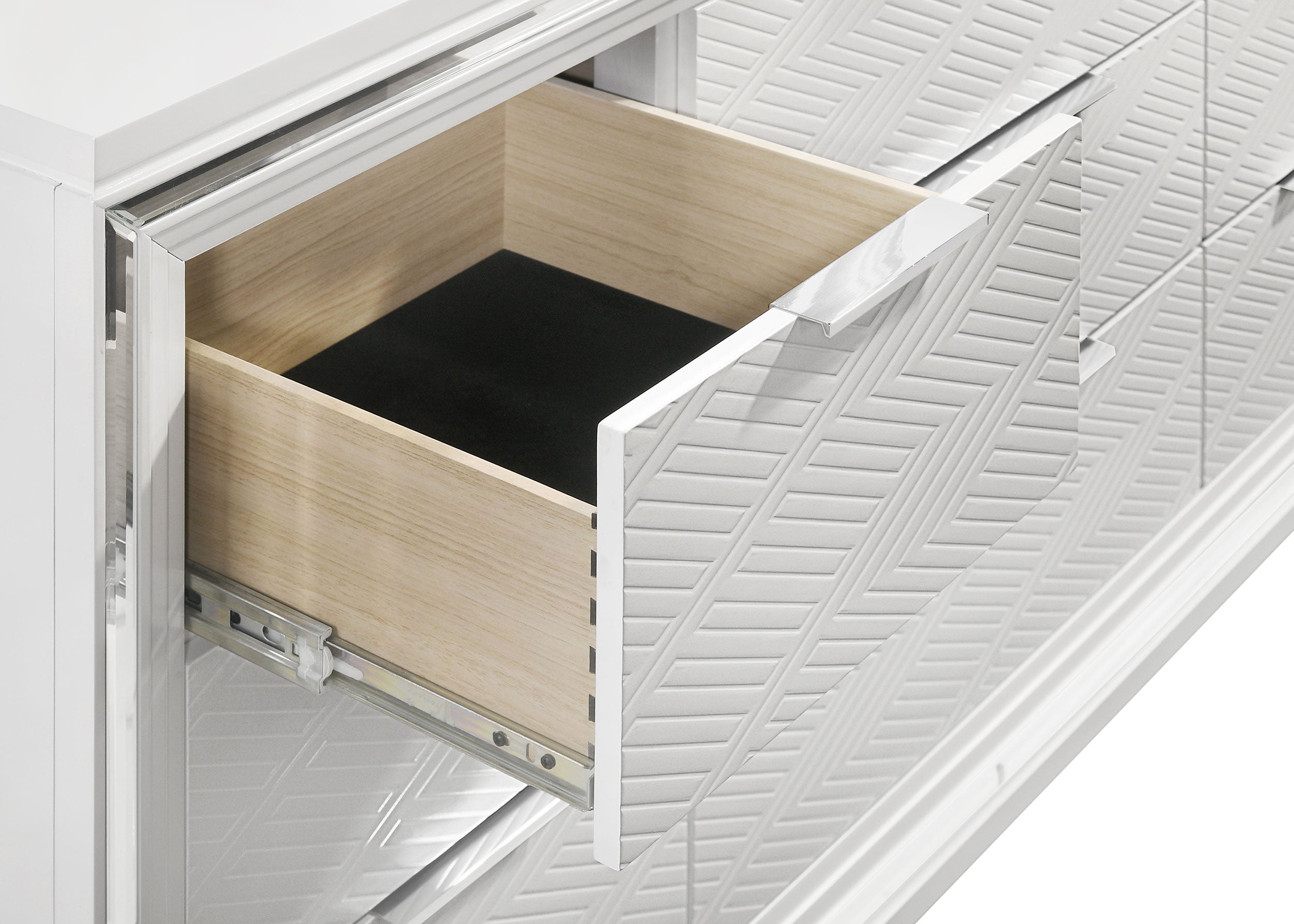 Marmore 9-drawer Dresser and LED Mirror White — view 10