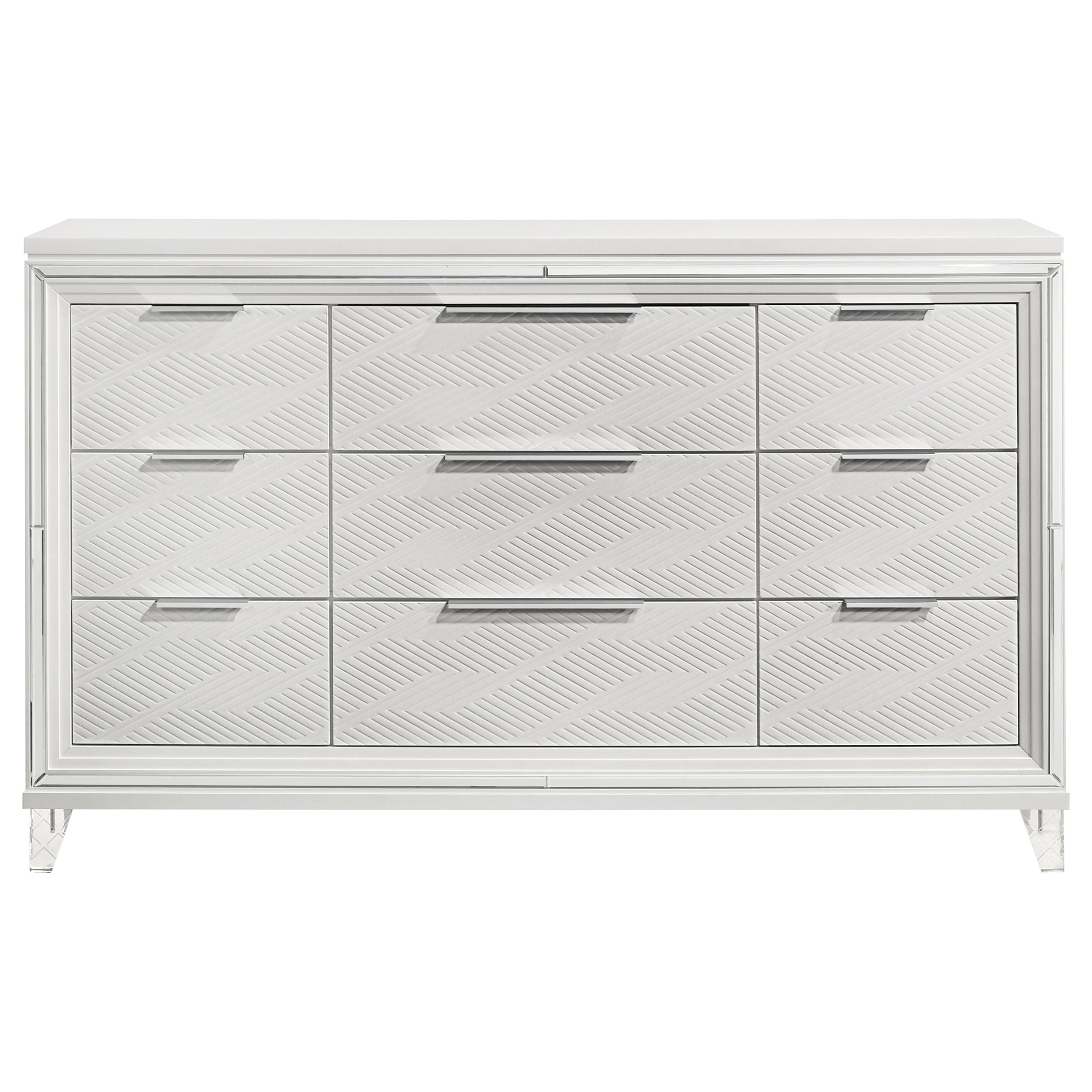 Marmore 9-drawer Dresser Cabinet White — view 3