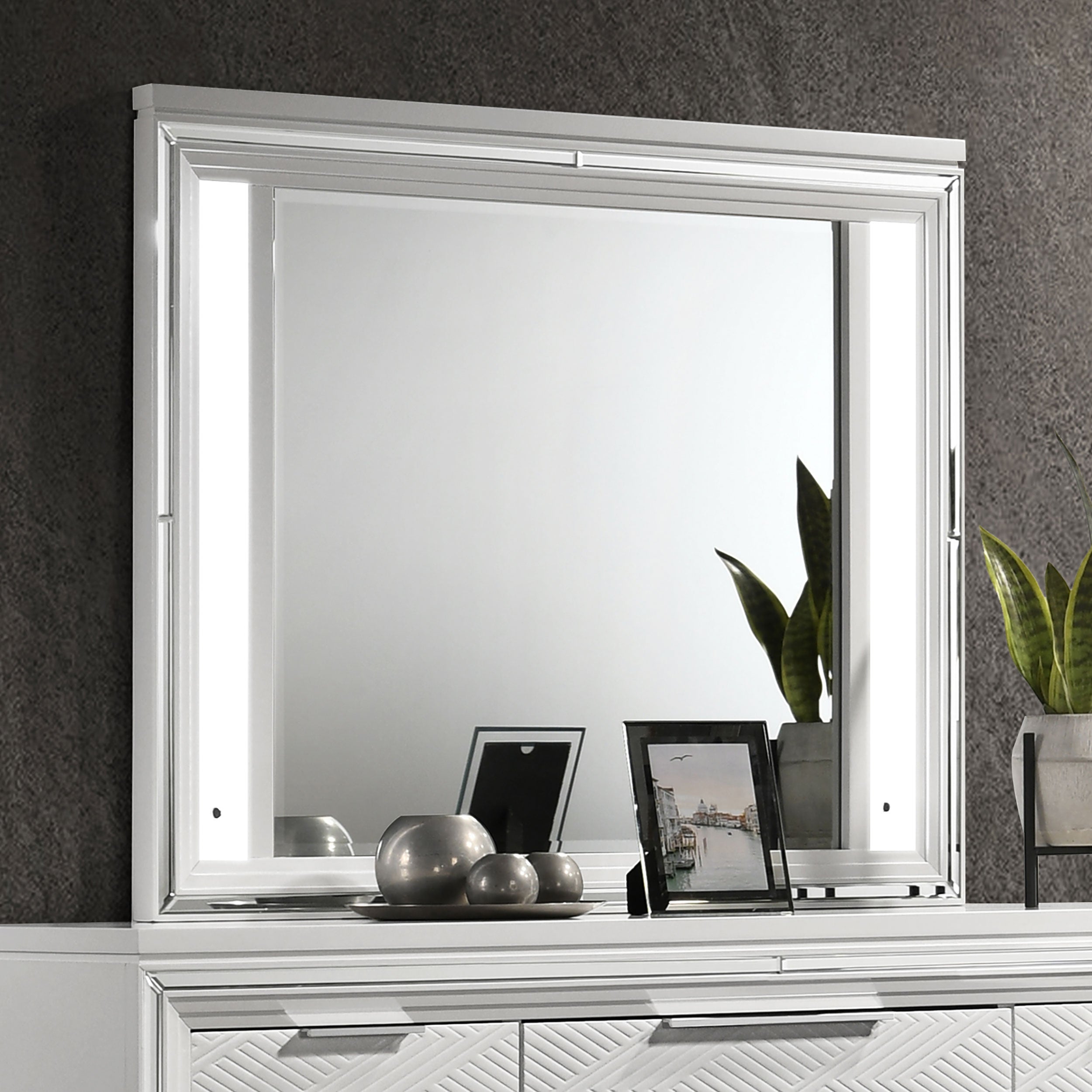Marmore LED Dresser Mirror White — view 2