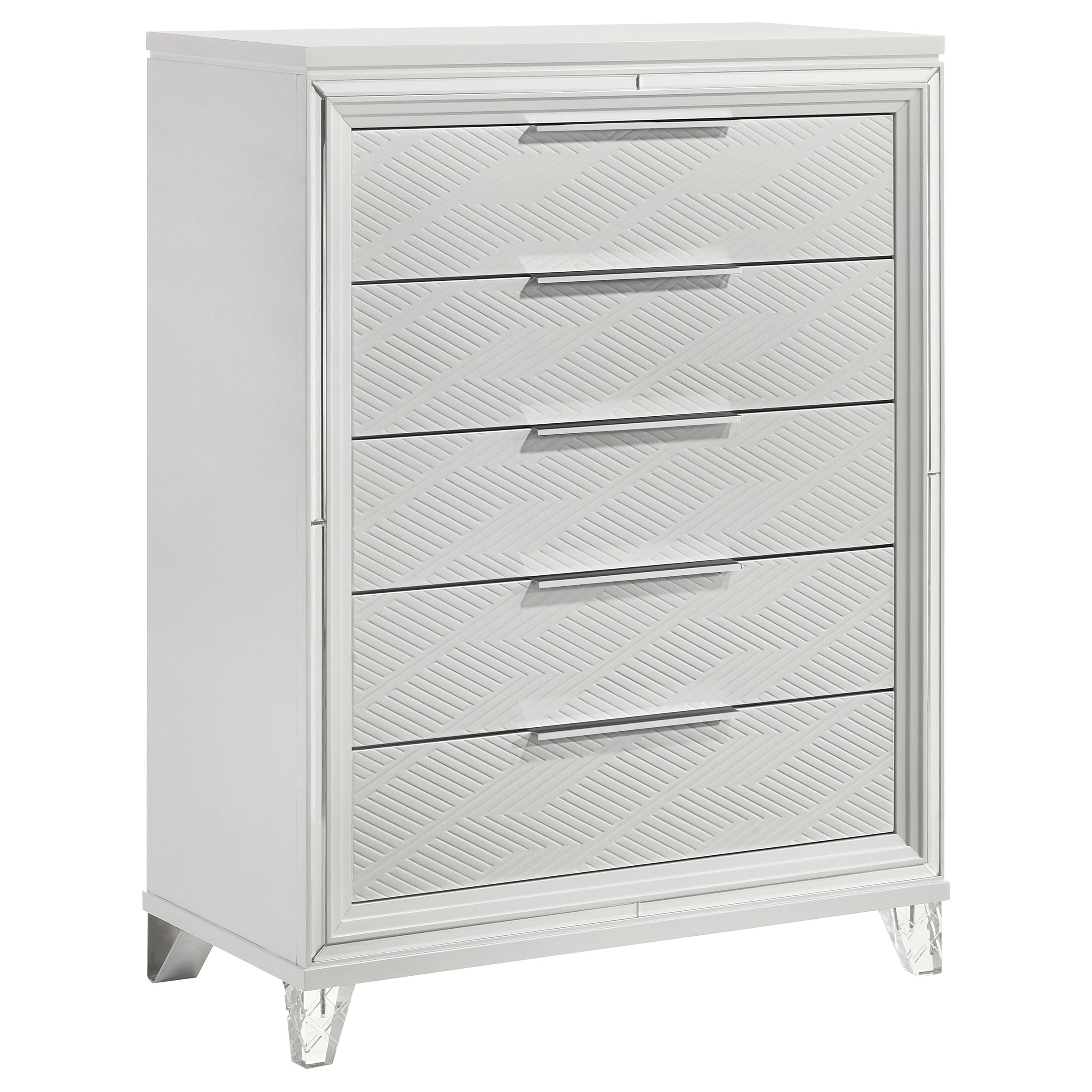 Marmore 5-drawer Bedroom Chest of Drawers White — view 1