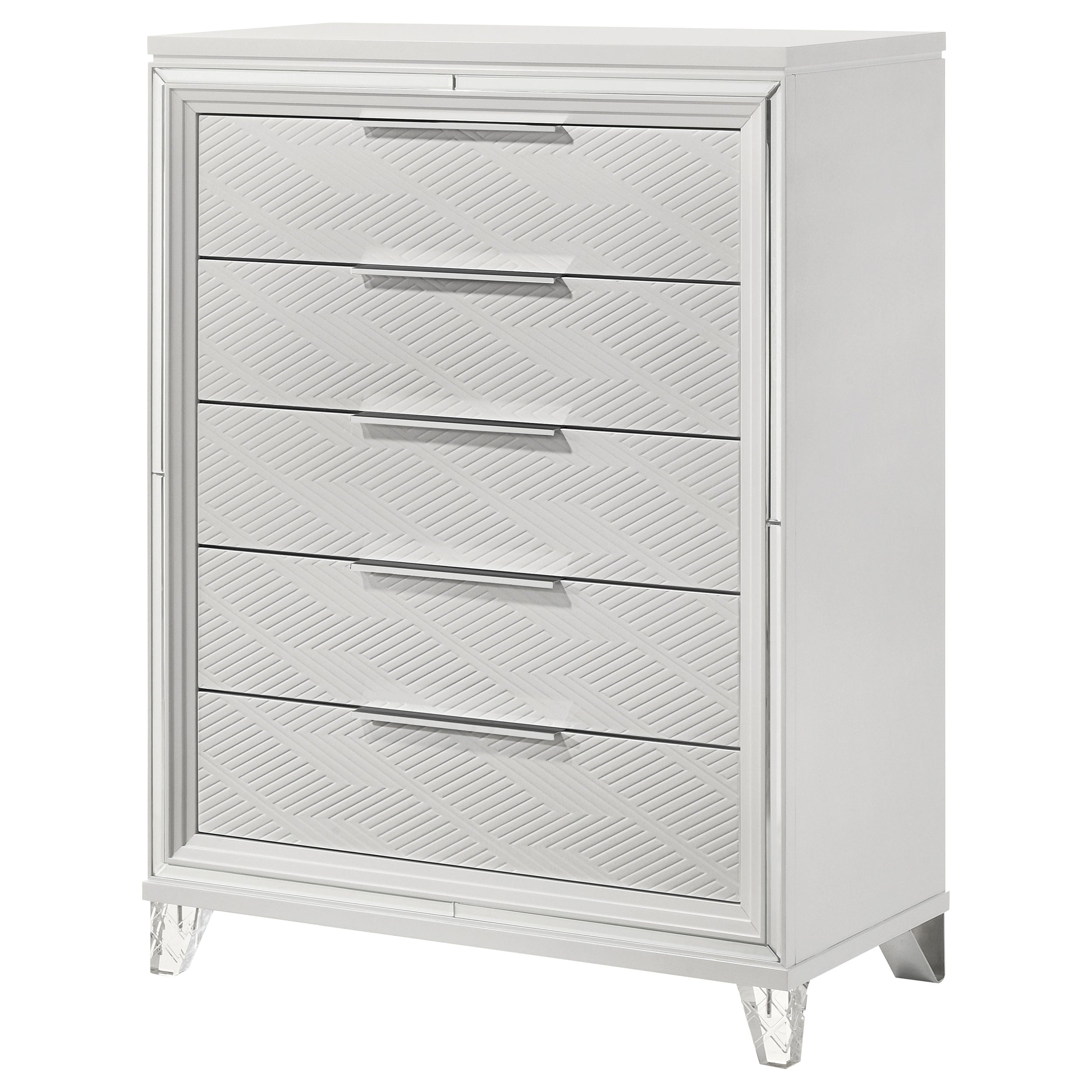 Marmore 5-drawer Bedroom Chest of Drawers White — view 4