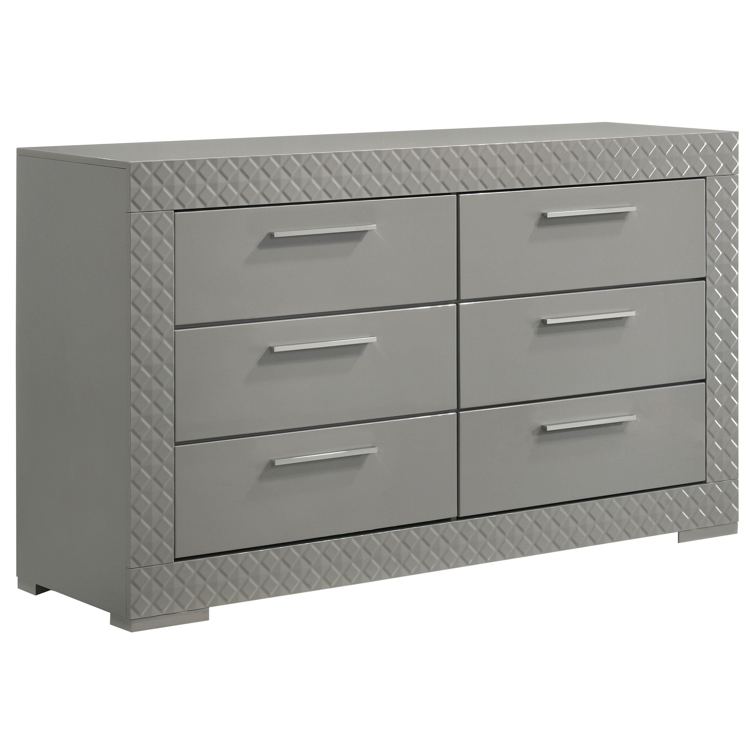 Ives 5-piece Eastern King Bedroom Set Grey High Gloss — view 7