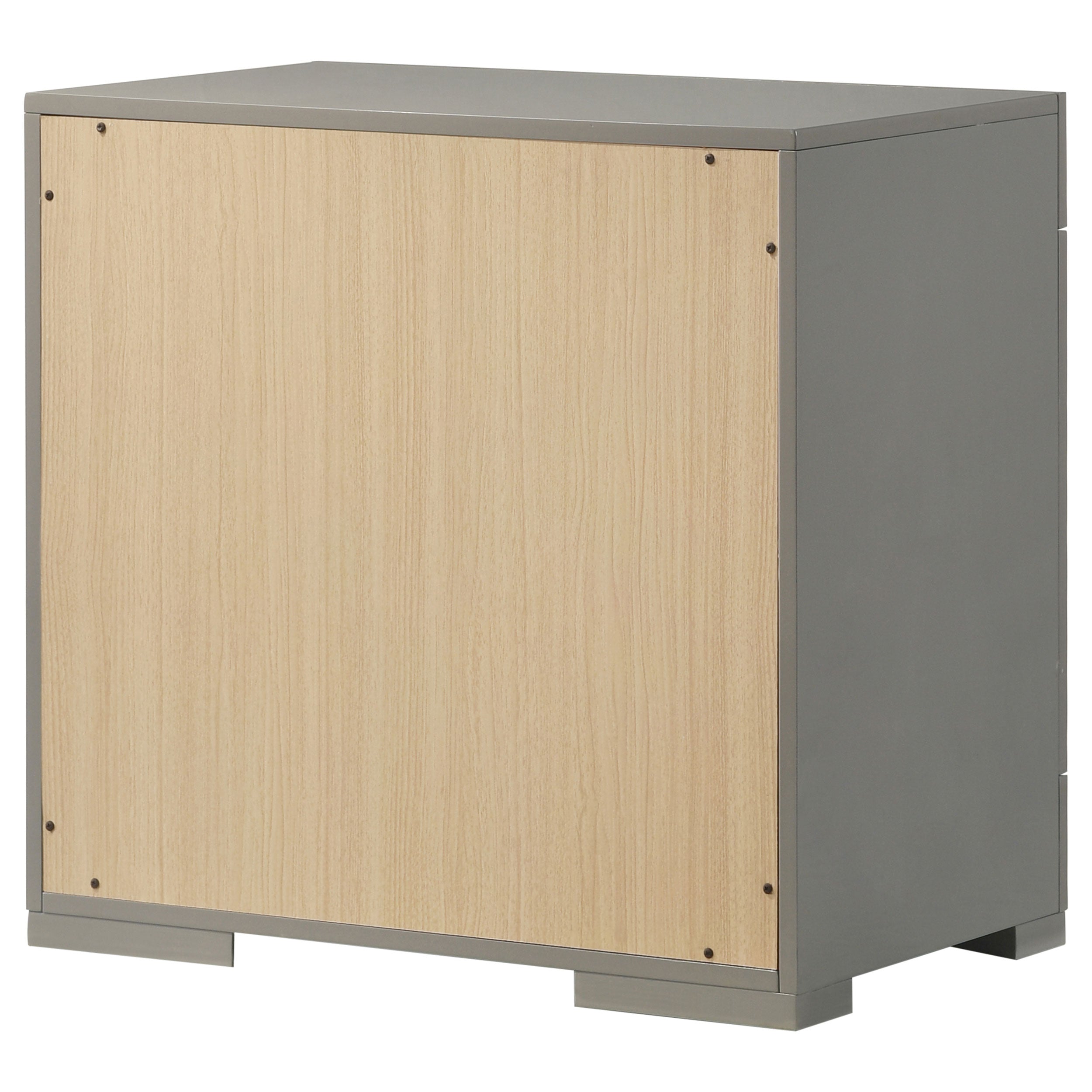 Ives 2-drawer Nightstand Bedside Table Grey High Gloss — view 8