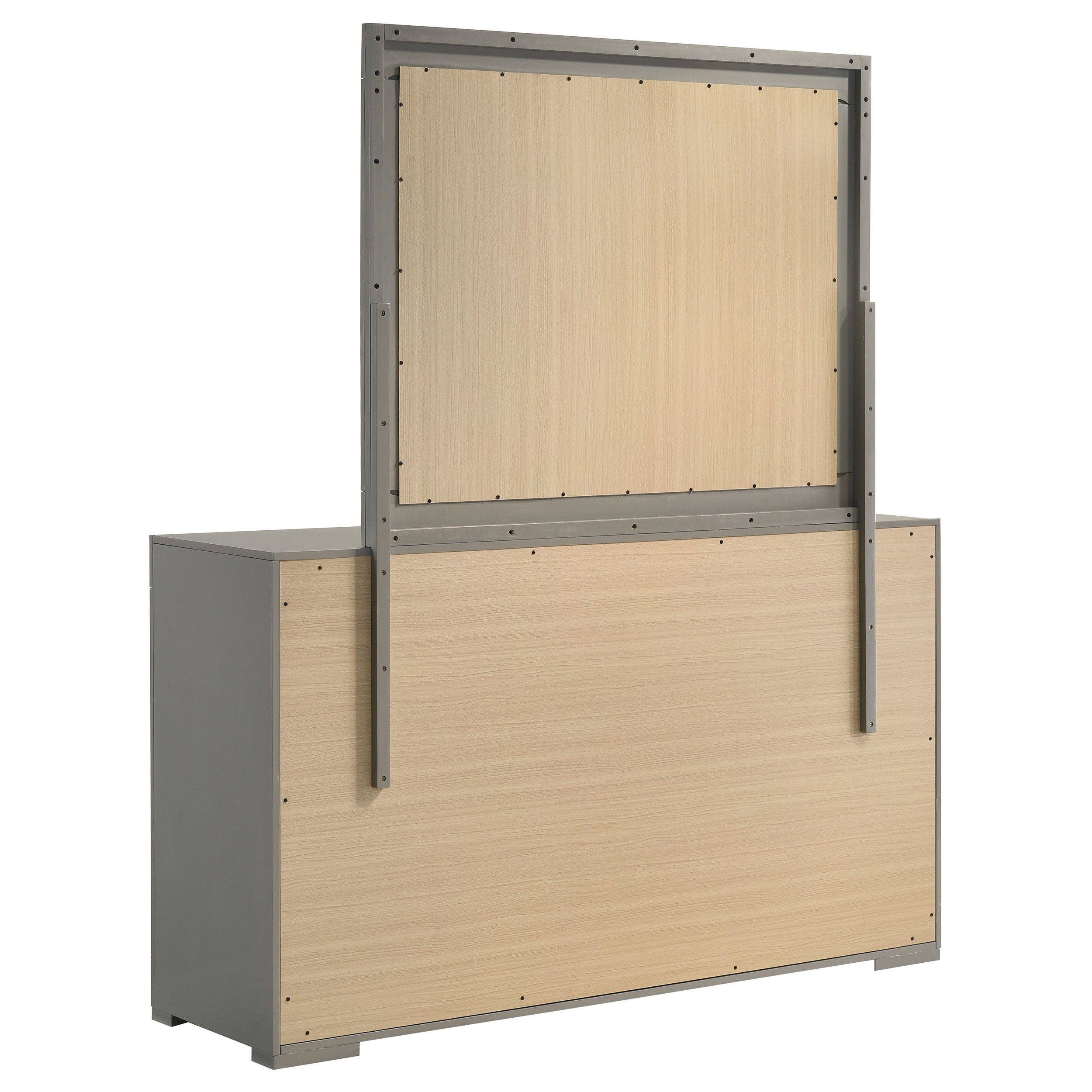 Ives 6-drawer Dresser and Mirror Grey High Gloss — view 6