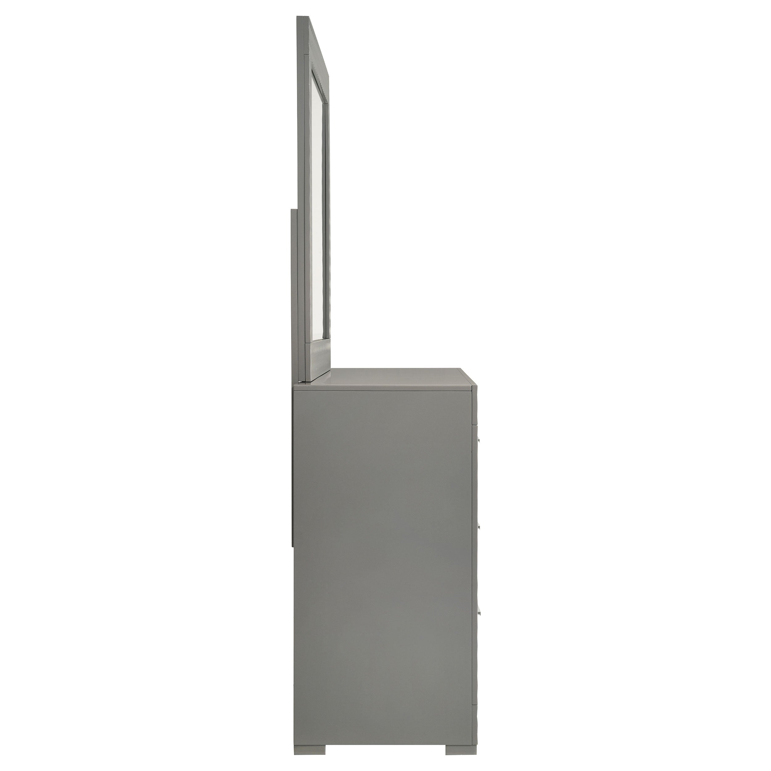 Ives 6-drawer Dresser and Mirror Grey High Gloss — view 9