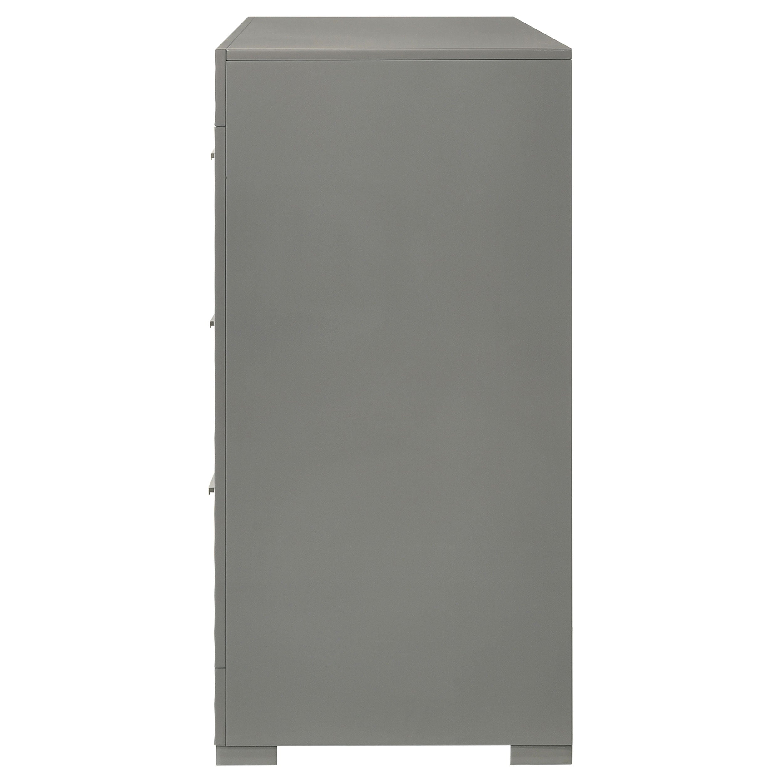 Ives 6-drawer Dresser Cabinet Grey High Gloss — view 5