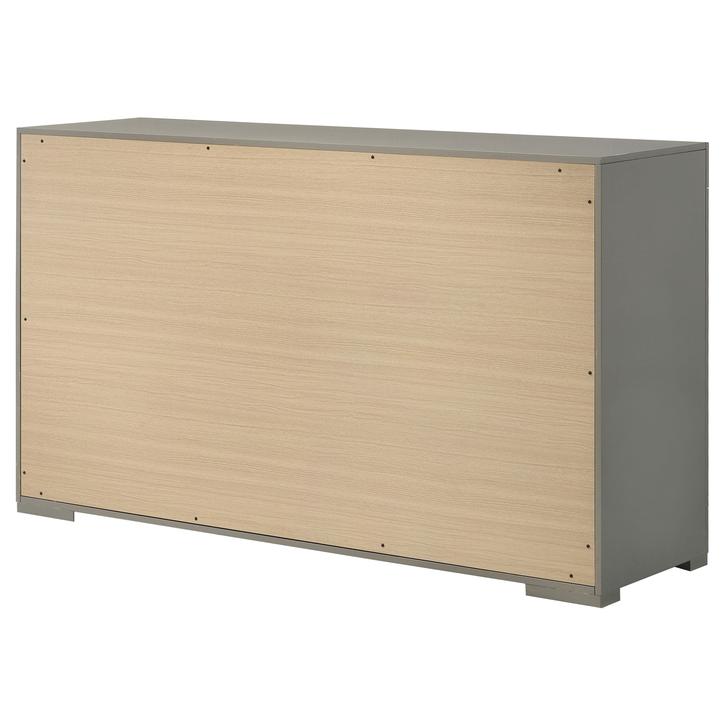 Ives 6-drawer Dresser Cabinet Grey High Gloss — view 8