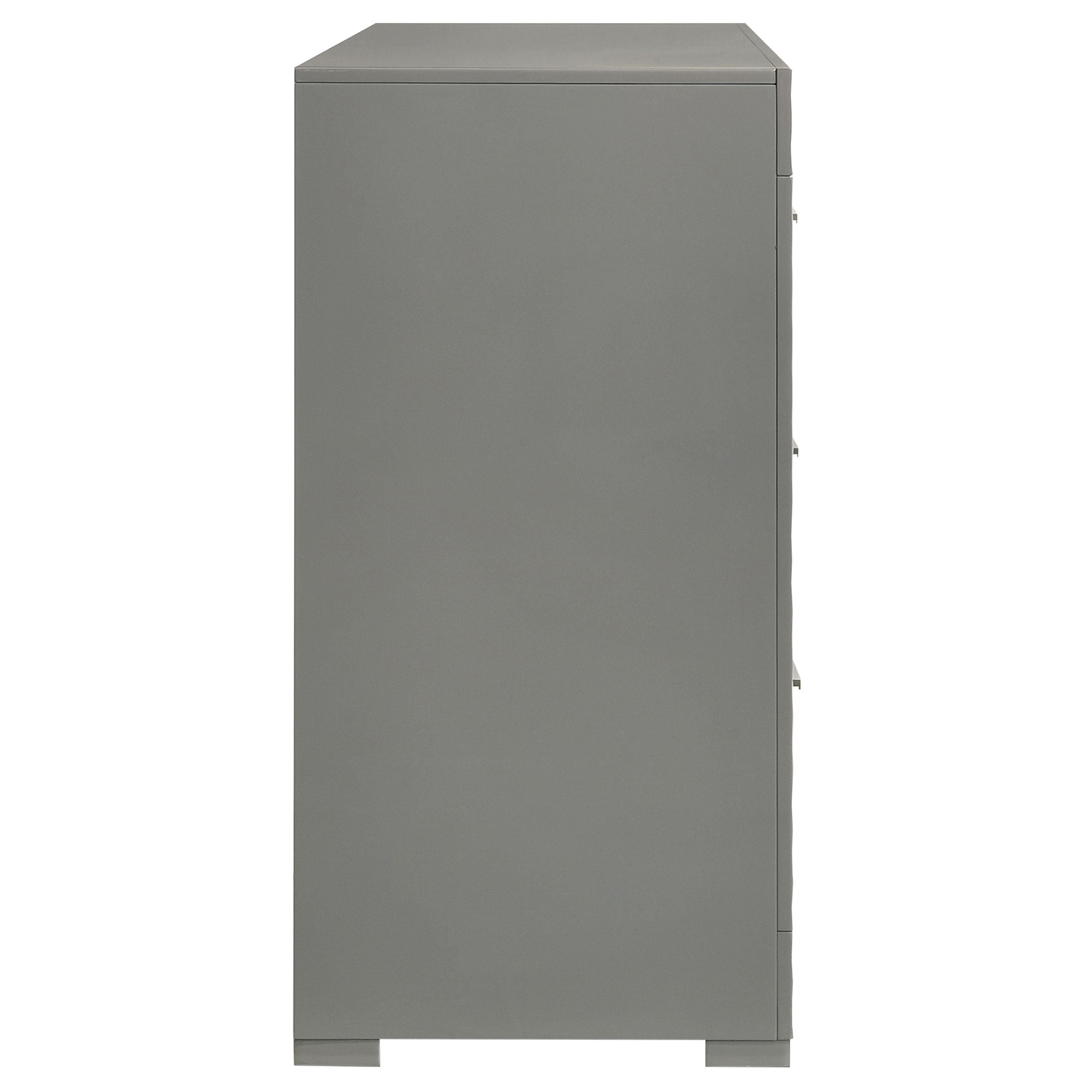 Ives 6-drawer Dresser Cabinet Grey High Gloss — view 9
