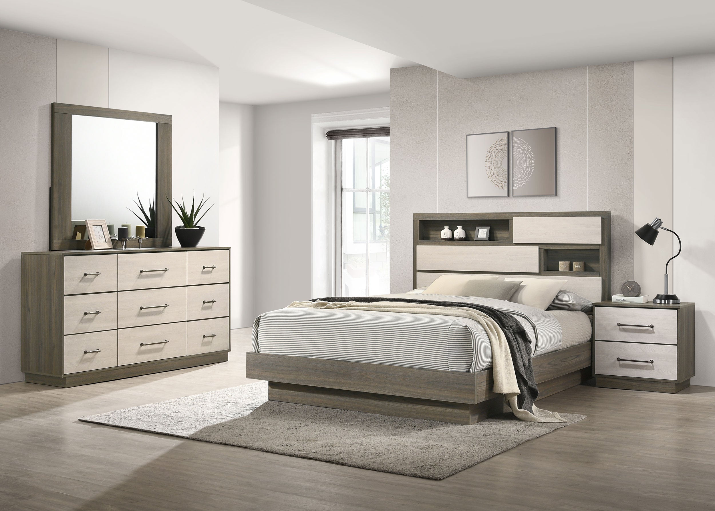 Fenwick 4-piece Eastern King Bedroom Set Grey Oak — view 1