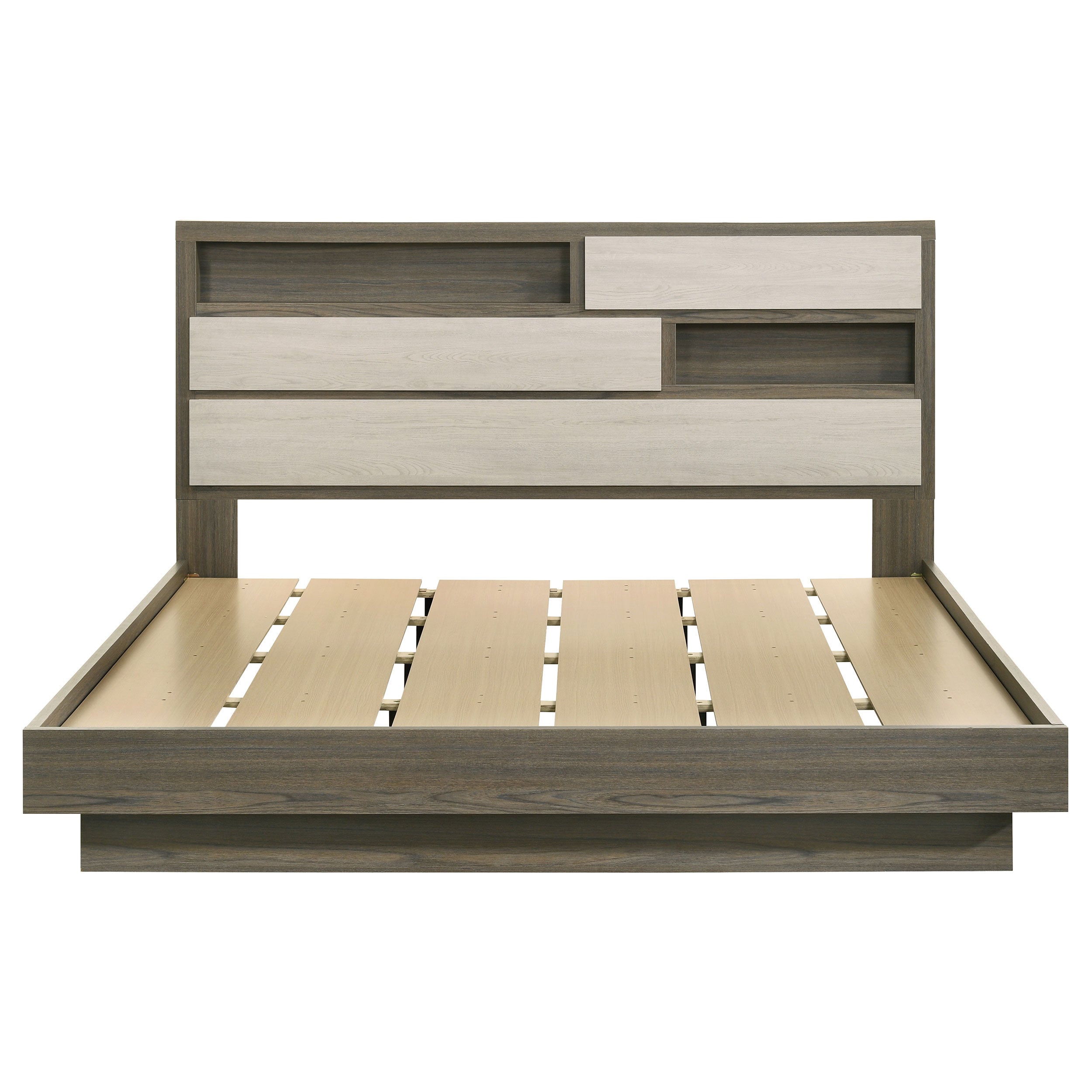 Fenwick Eastern King Bed Bookcase Headboard Grey Oak — view 4