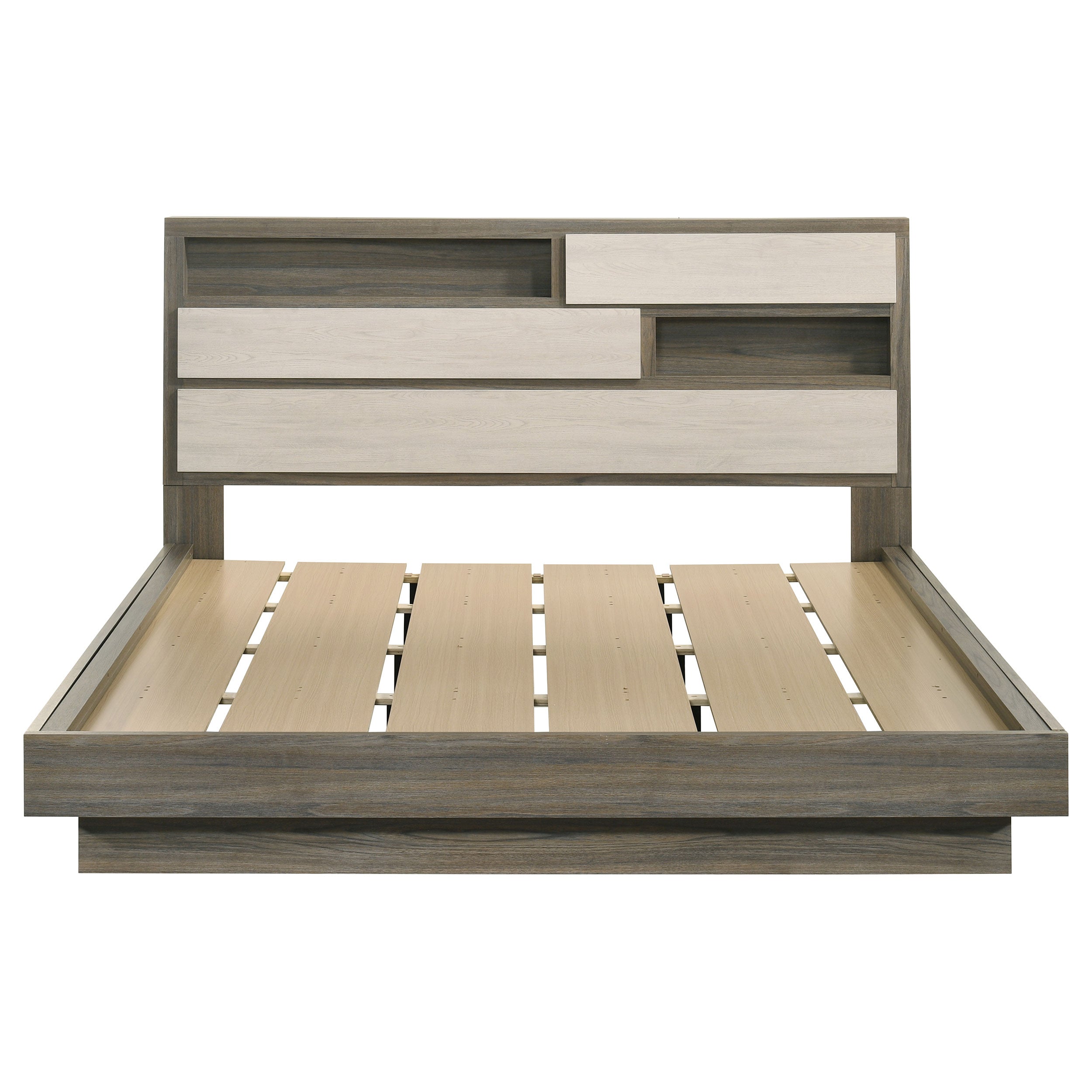 Fenwick California King Bed Bookcase Headboard Grey Oak — view 4