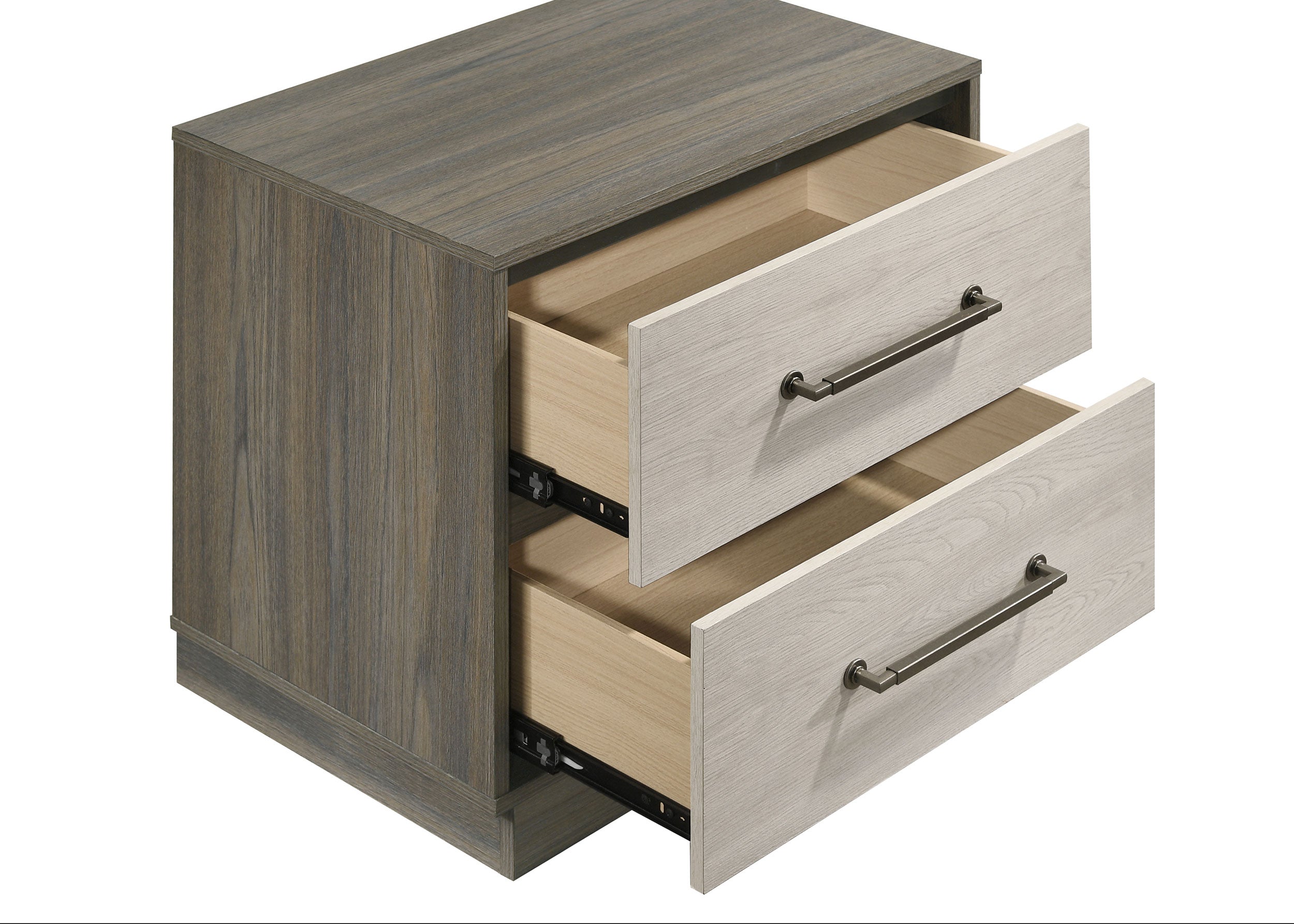 Fenwick 2-drawer Nightstand Bedside Table Grey Oak — view 10