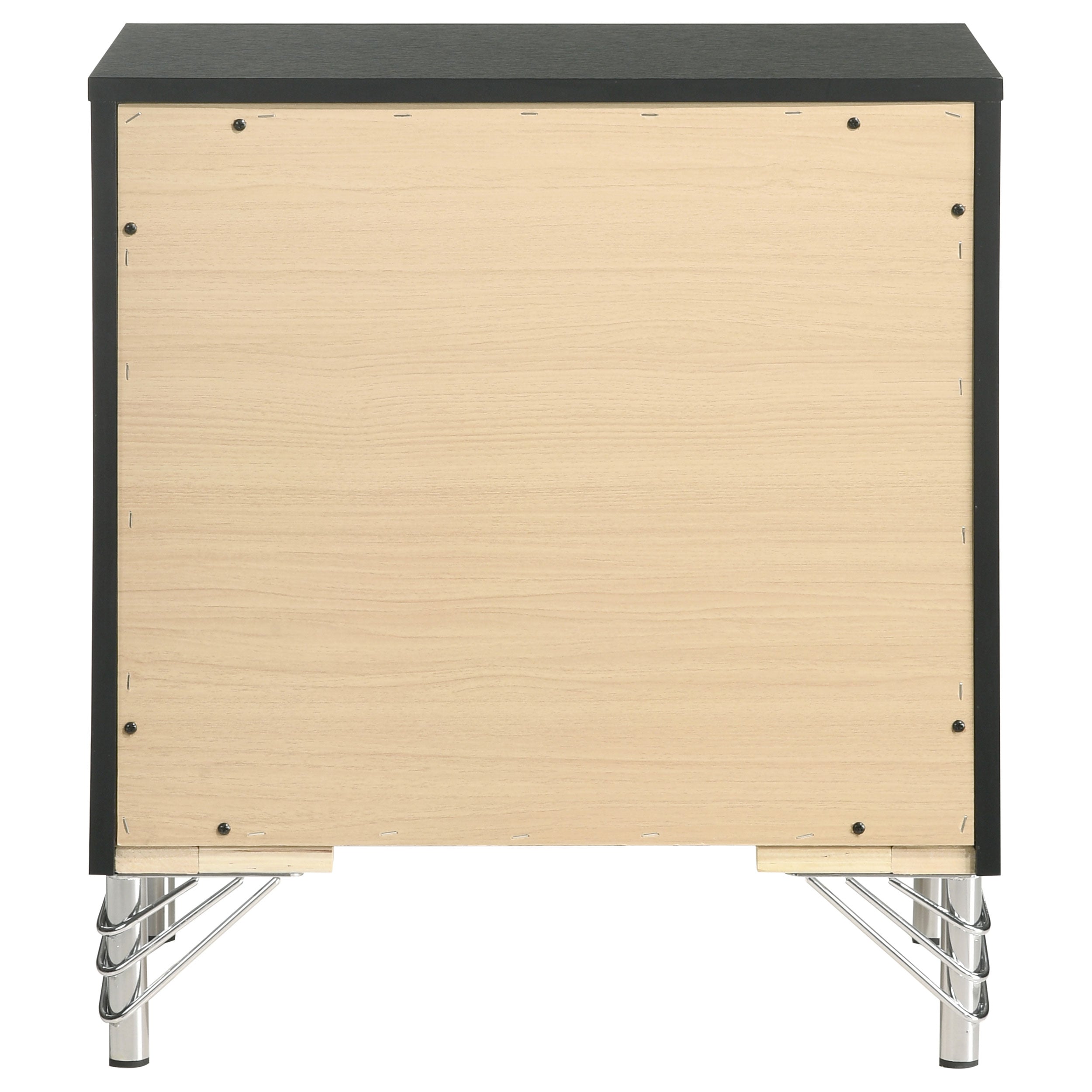Lucia 2-drawer Nightstand Bedside Table Black — view 7