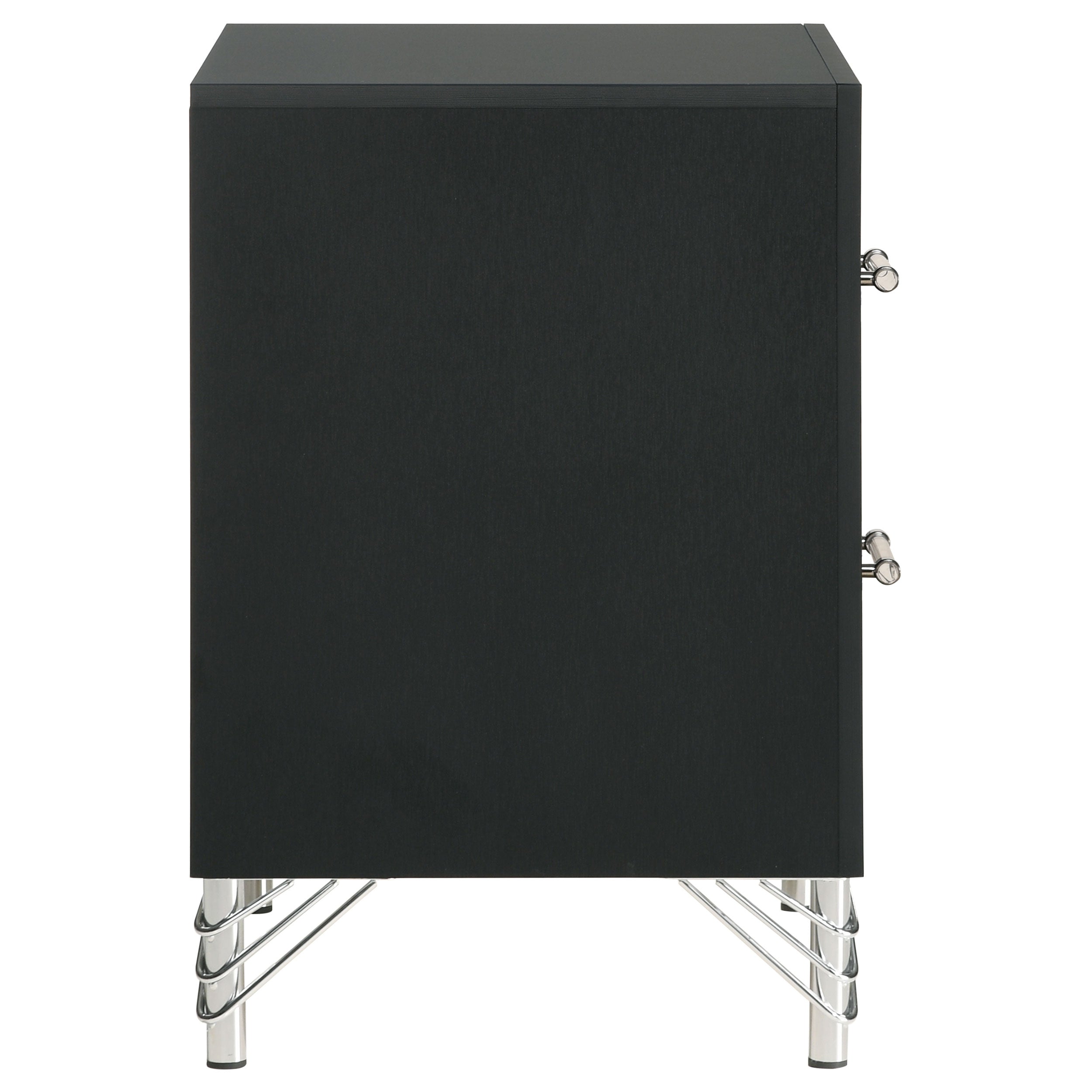 Lucia 2-drawer Nightstand Bedside Table Black — view 9