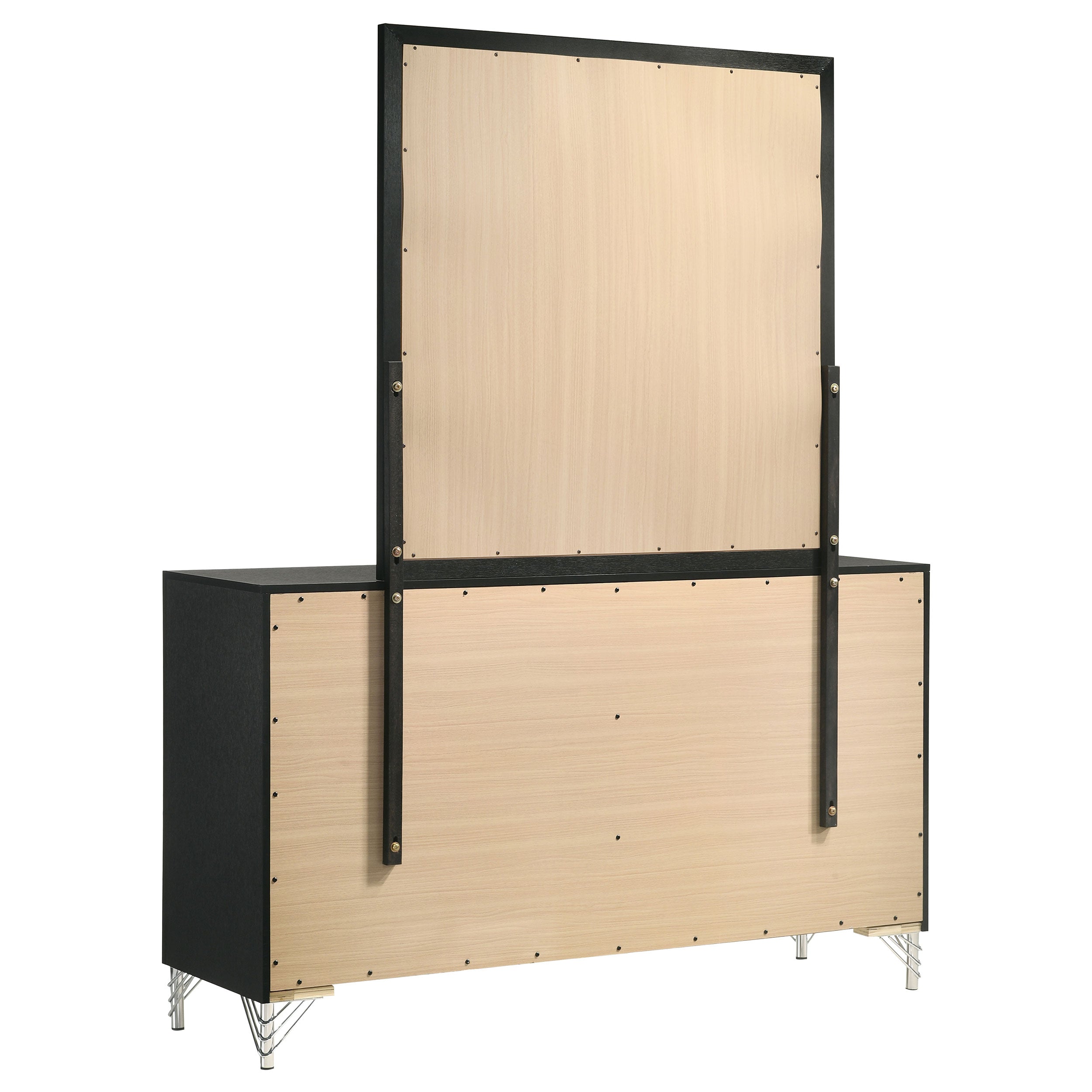Lucia 6-drawer Dresser and Mirror Black — view 6
