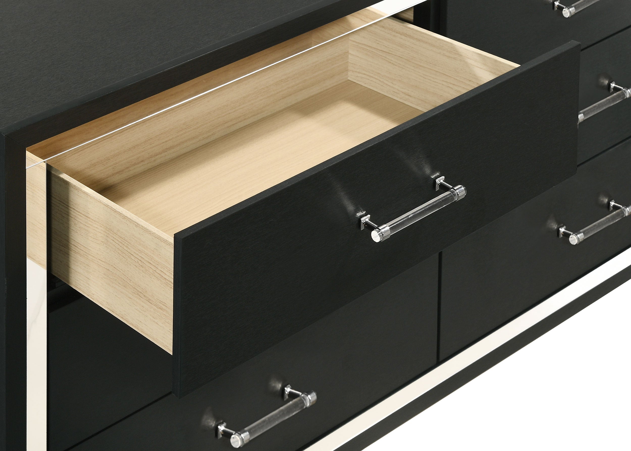 Lucia 6-drawer Dresser and Mirror Black — view 10