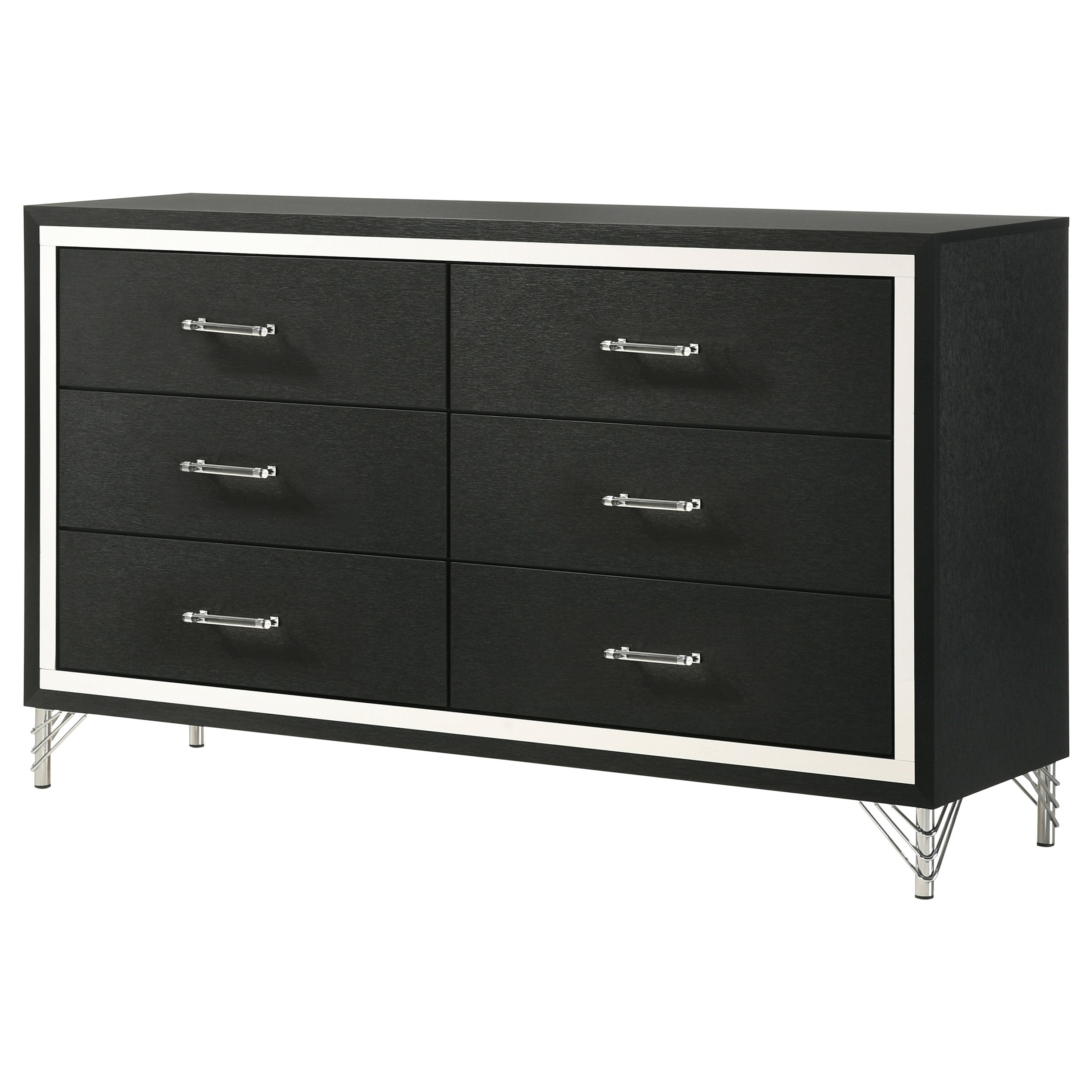 Lucia 6-drawer Dresser Cabinet Black — view 4