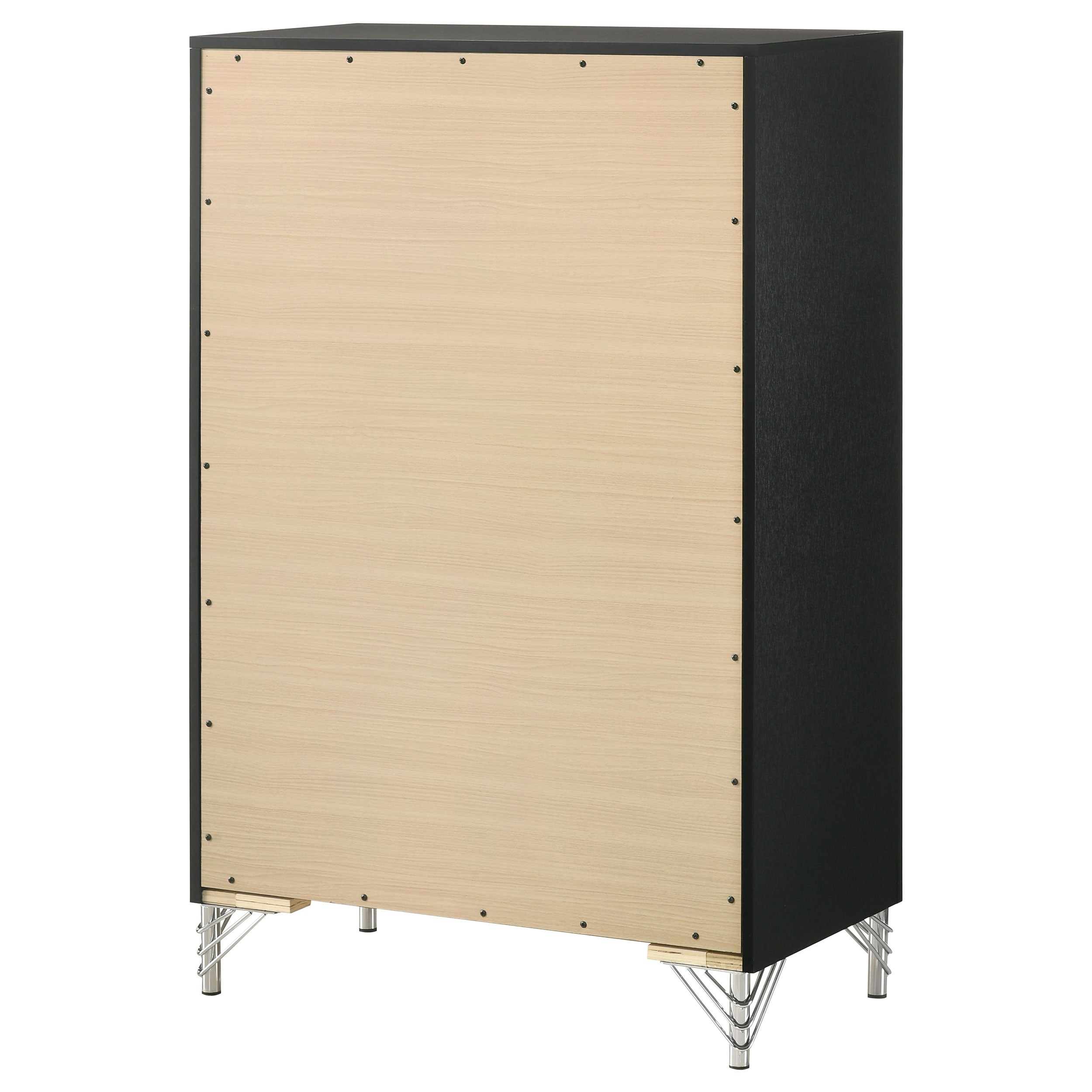 Lucia 5-drawer Bedroom Chest of Drawers Black — view 8
