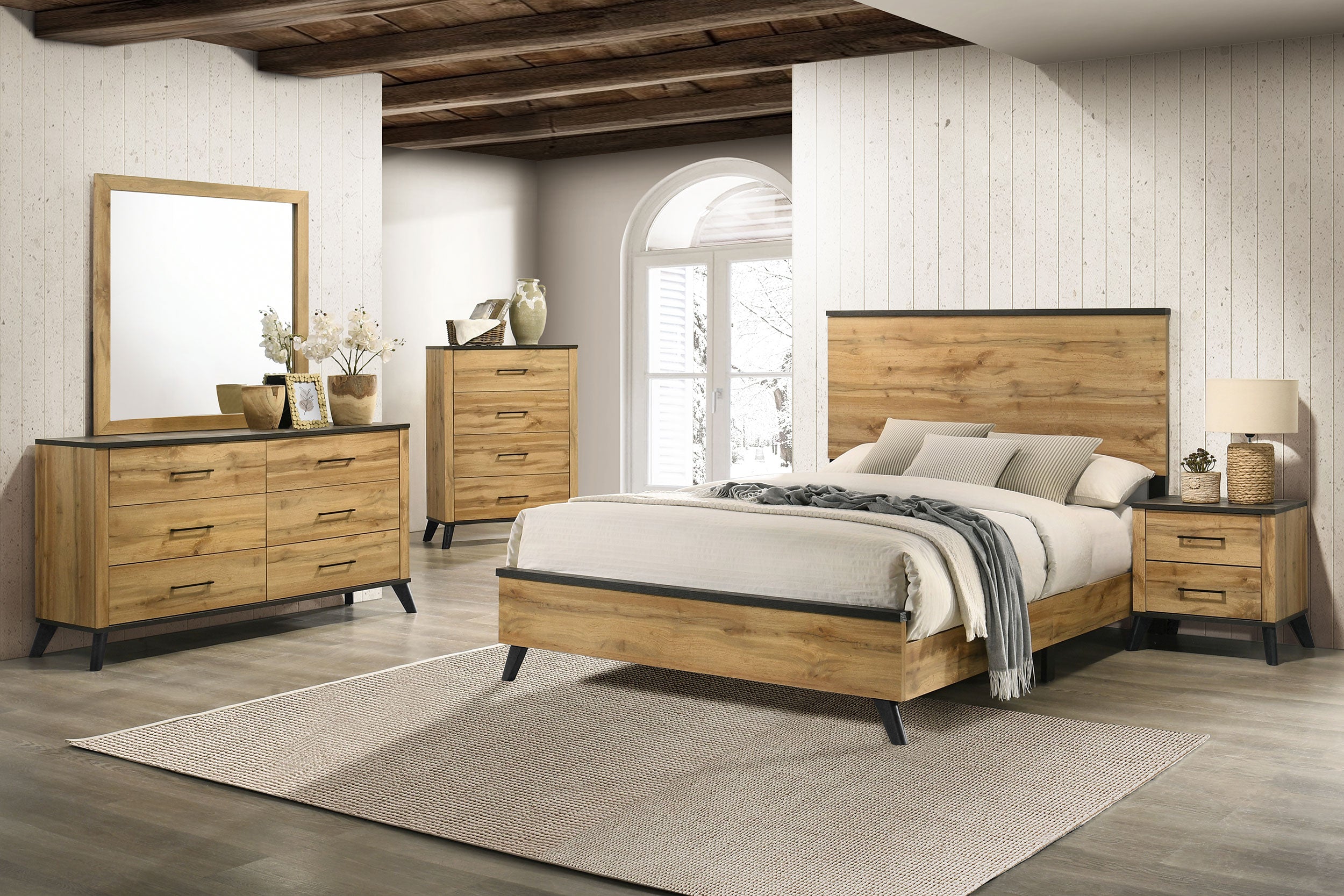 Kaywood 52-inch Eastern King Panel Bed Natural Pine — view 10