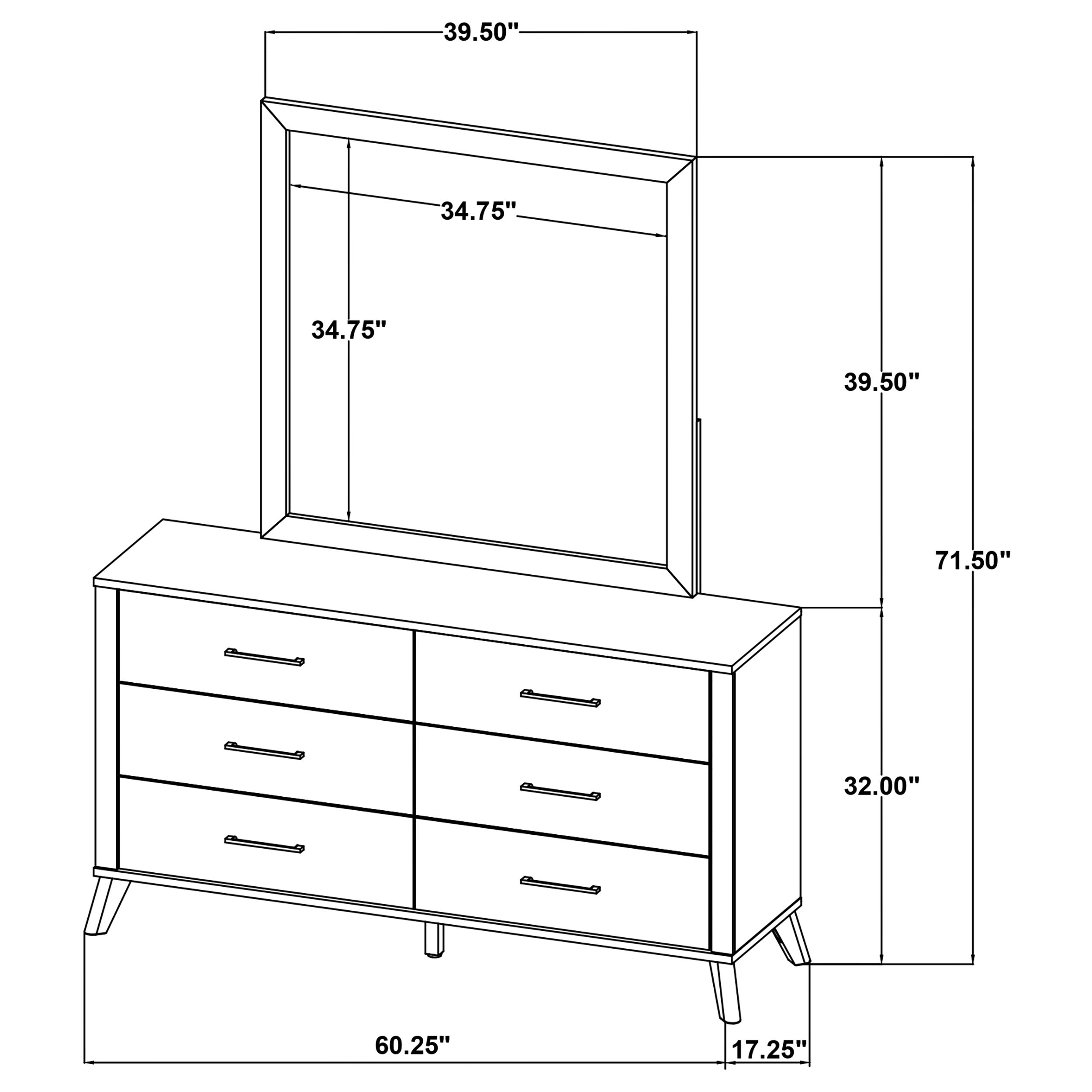 Kaywood 6-drawer Dresser and Mirror Natural Pine — view 15