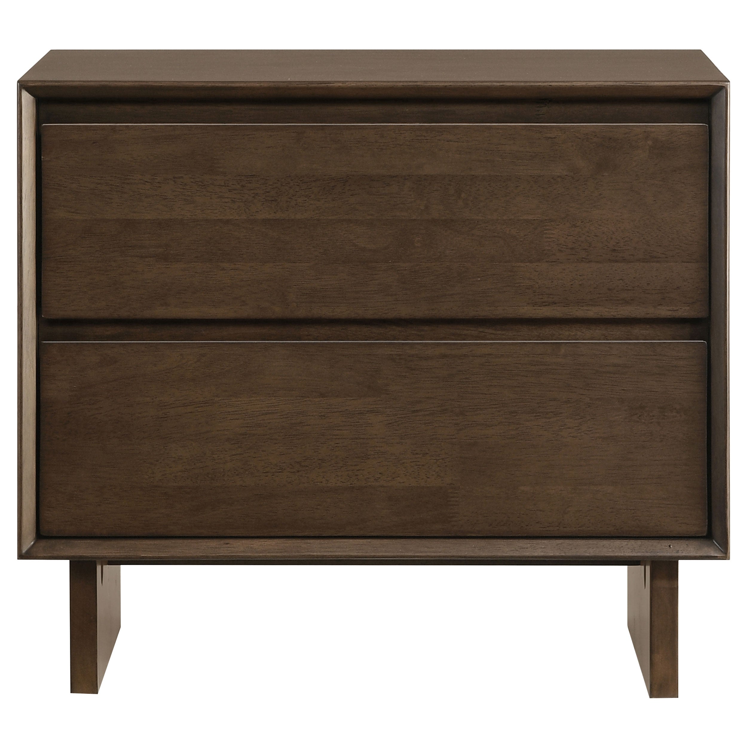 Glenwood 2-drawer Nightstand Bedside Table Warm Brown — view 3