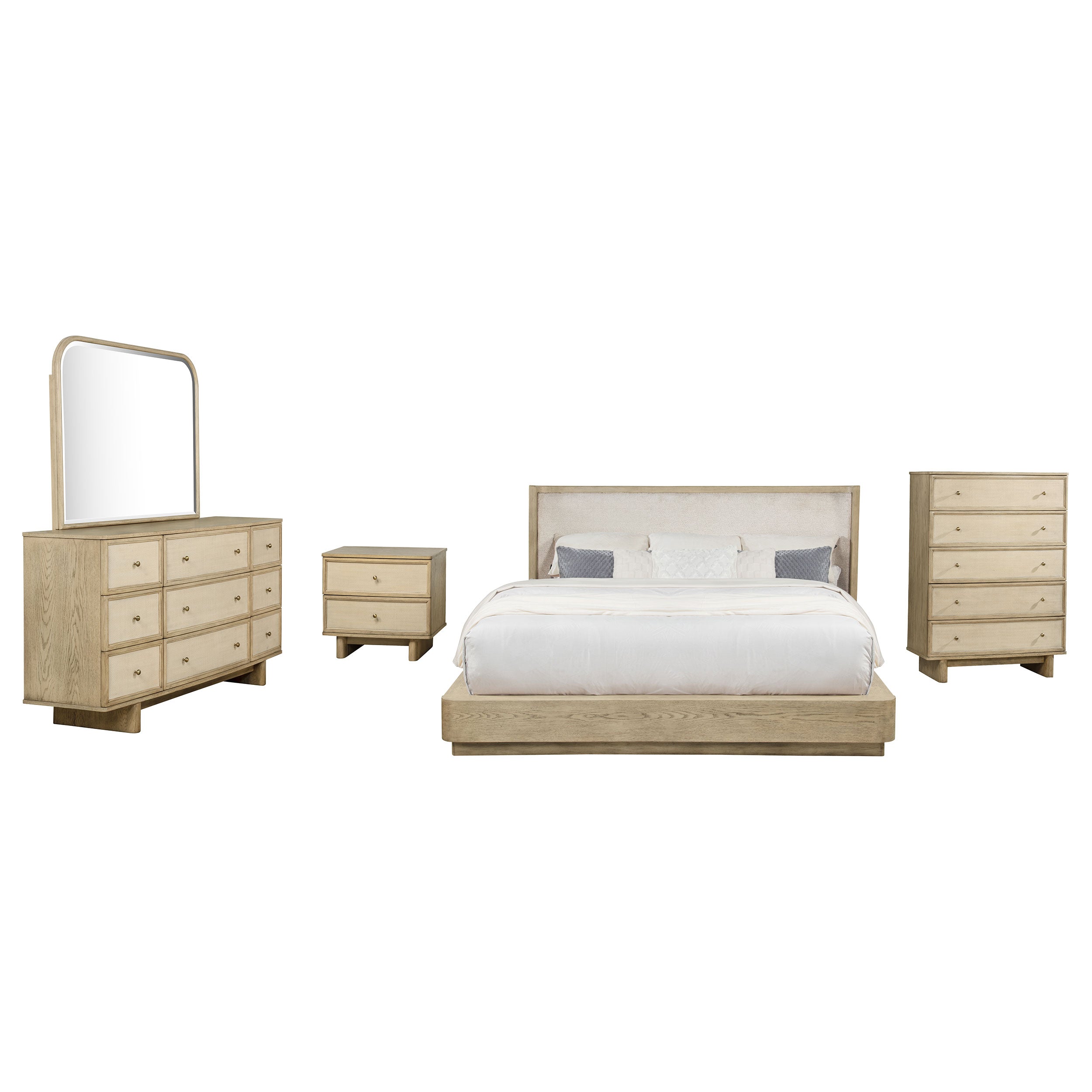 Kailani 5-piece Eastern King Bedroom Set Beige Oak — view 2
