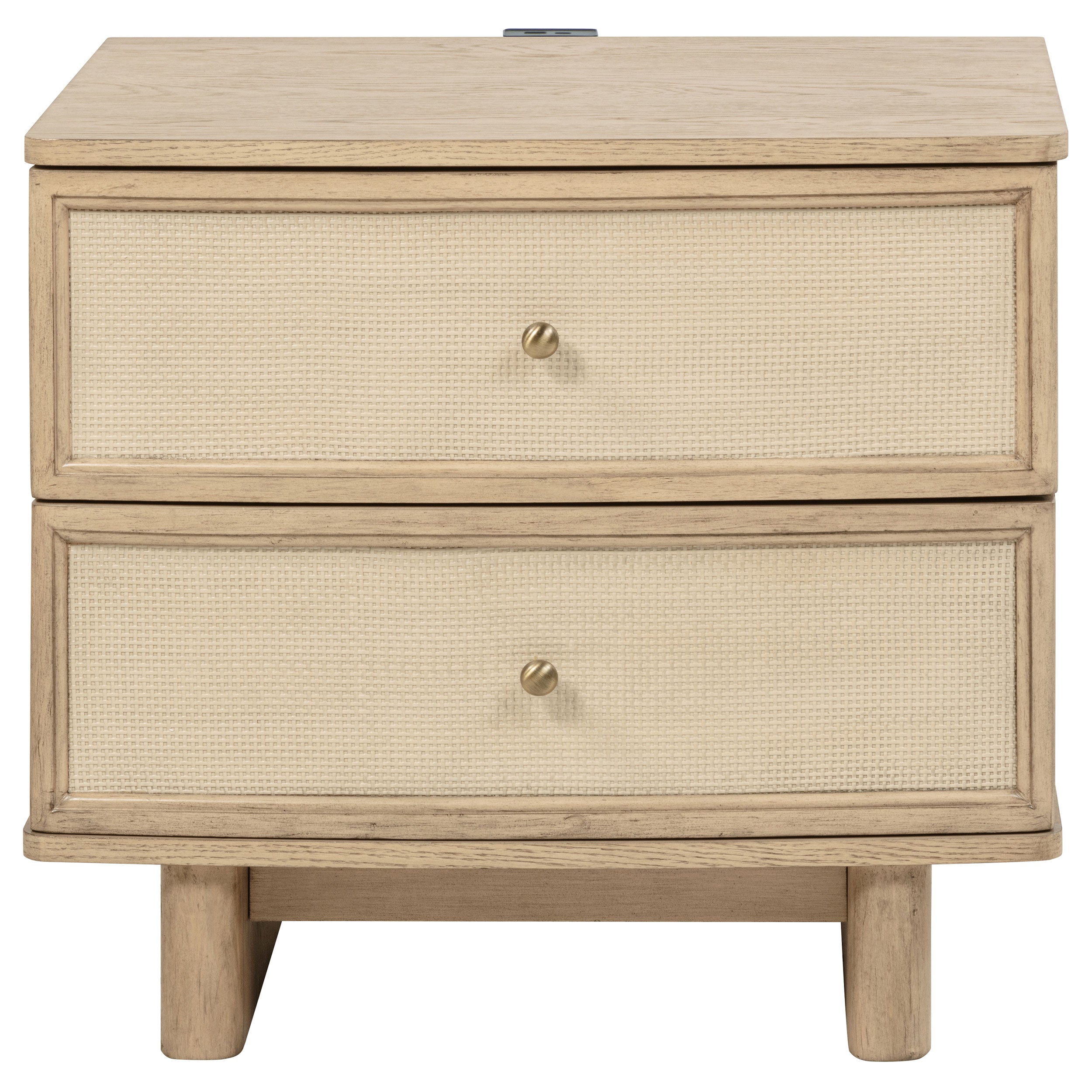 Kailani 2-drawer Nightstand Bedside Table Beige Oak — view 3