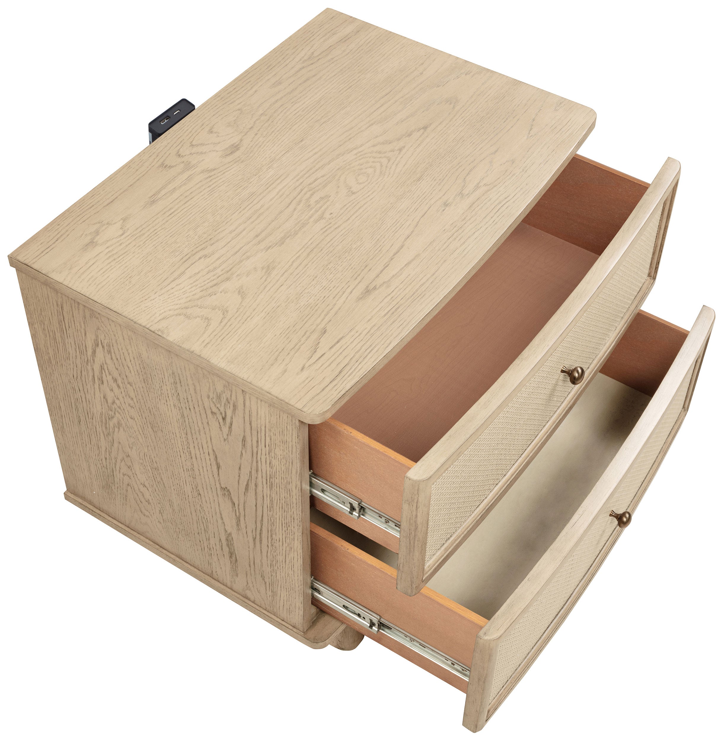 Kailani 2-drawer Nightstand Bedside Table Beige Oak — view 10