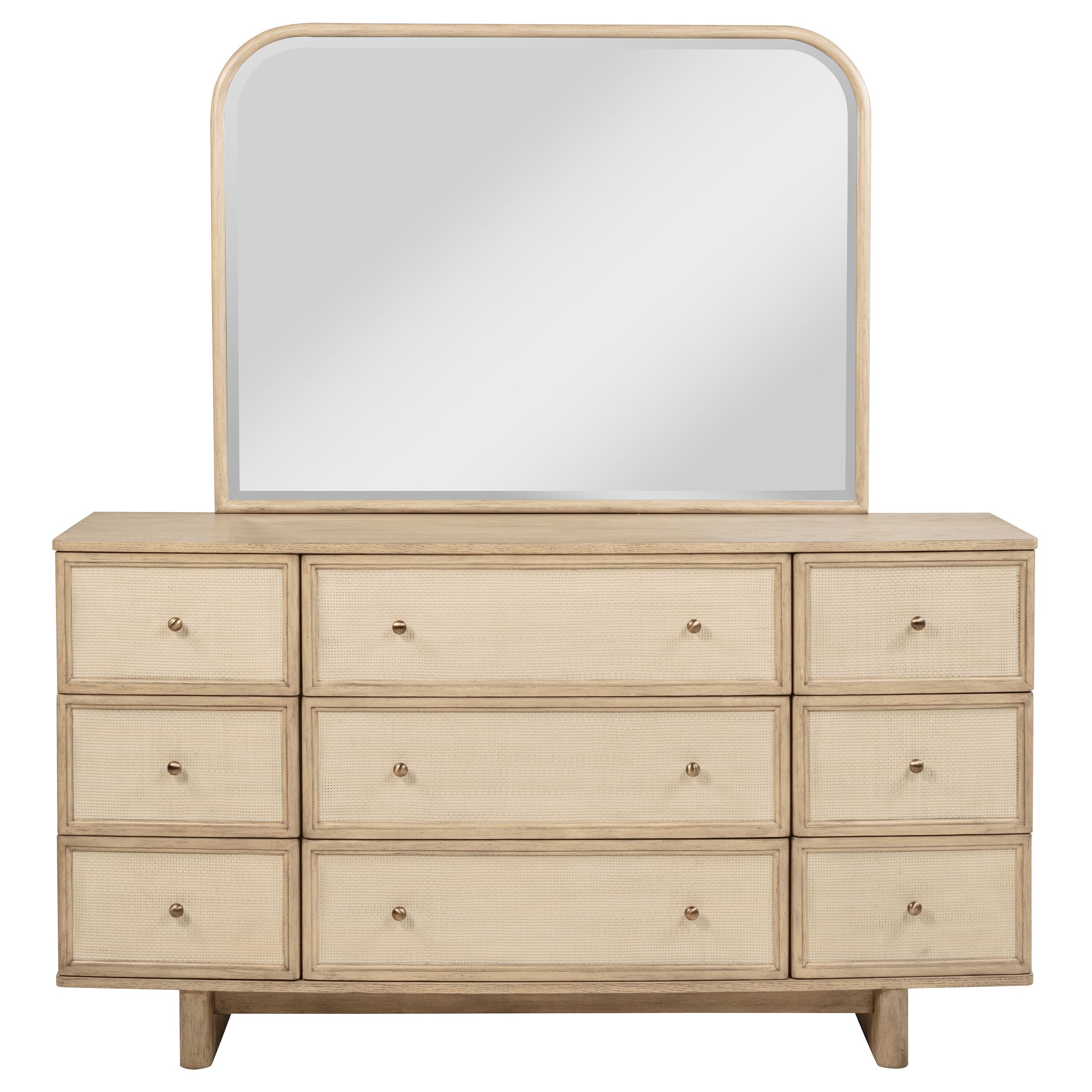 Kailani 9-drawer Dresser and Mirror Beige Oak — view 3