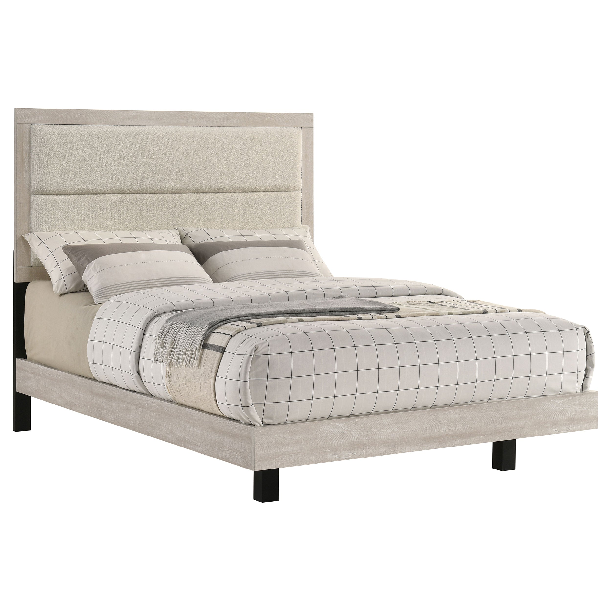 Trenton 54-inch Wood Full Panel Bed Rustic Cream — view 3