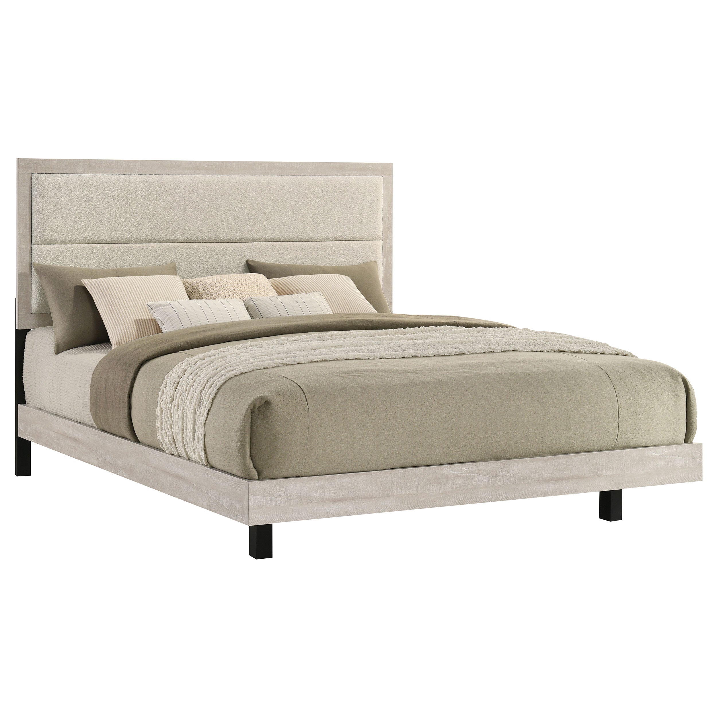 Trenton 54-inch Wood Eastern King Panel Bed Rustic Cream — view 3