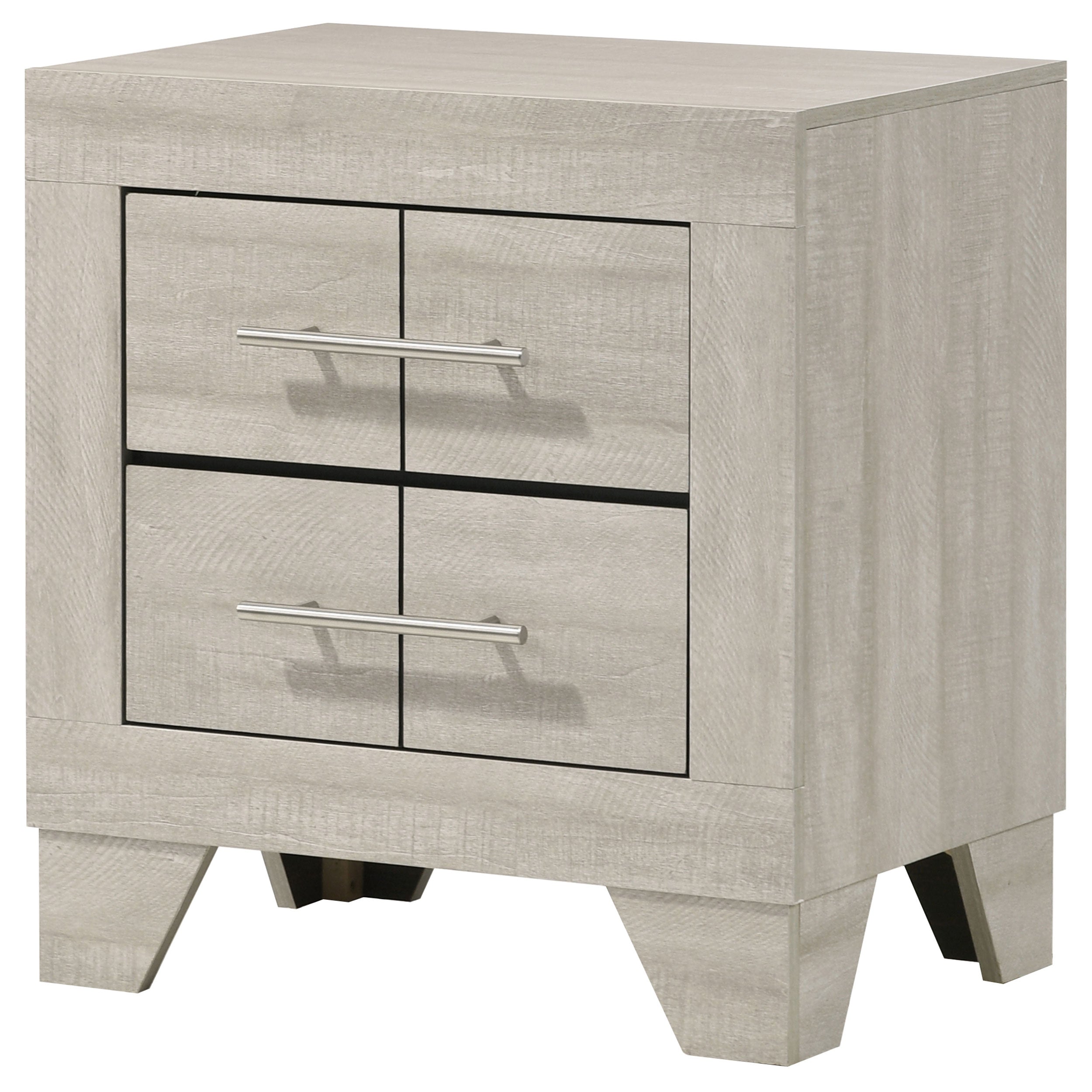 Trenton 2-drawer Nightstand Bedside Table Rustic Cream — view 4